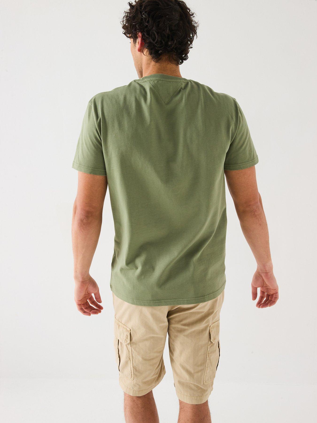 Image 2 of 5 of Tommy Jeans Mono Left Chest Logo T-Shirt - Khaki