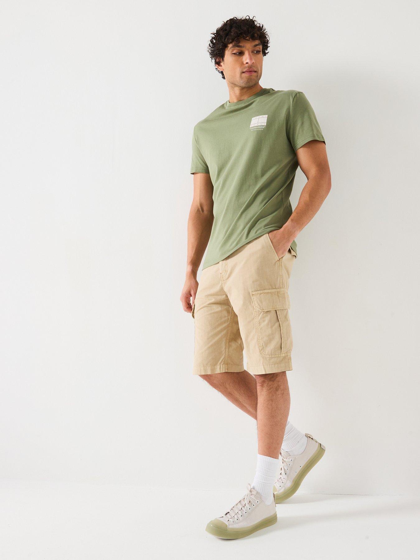 Image 3 of 5 of Tommy Jeans Mono Left Chest Logo T-Shirt - Khaki