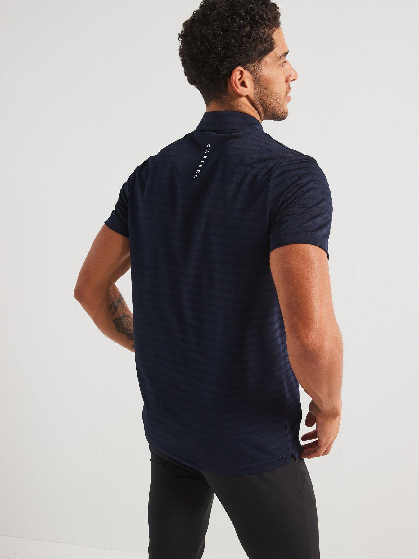 Image 2 of 6 of Castore Mens Golf Pinnacle Polo Striped - Navy