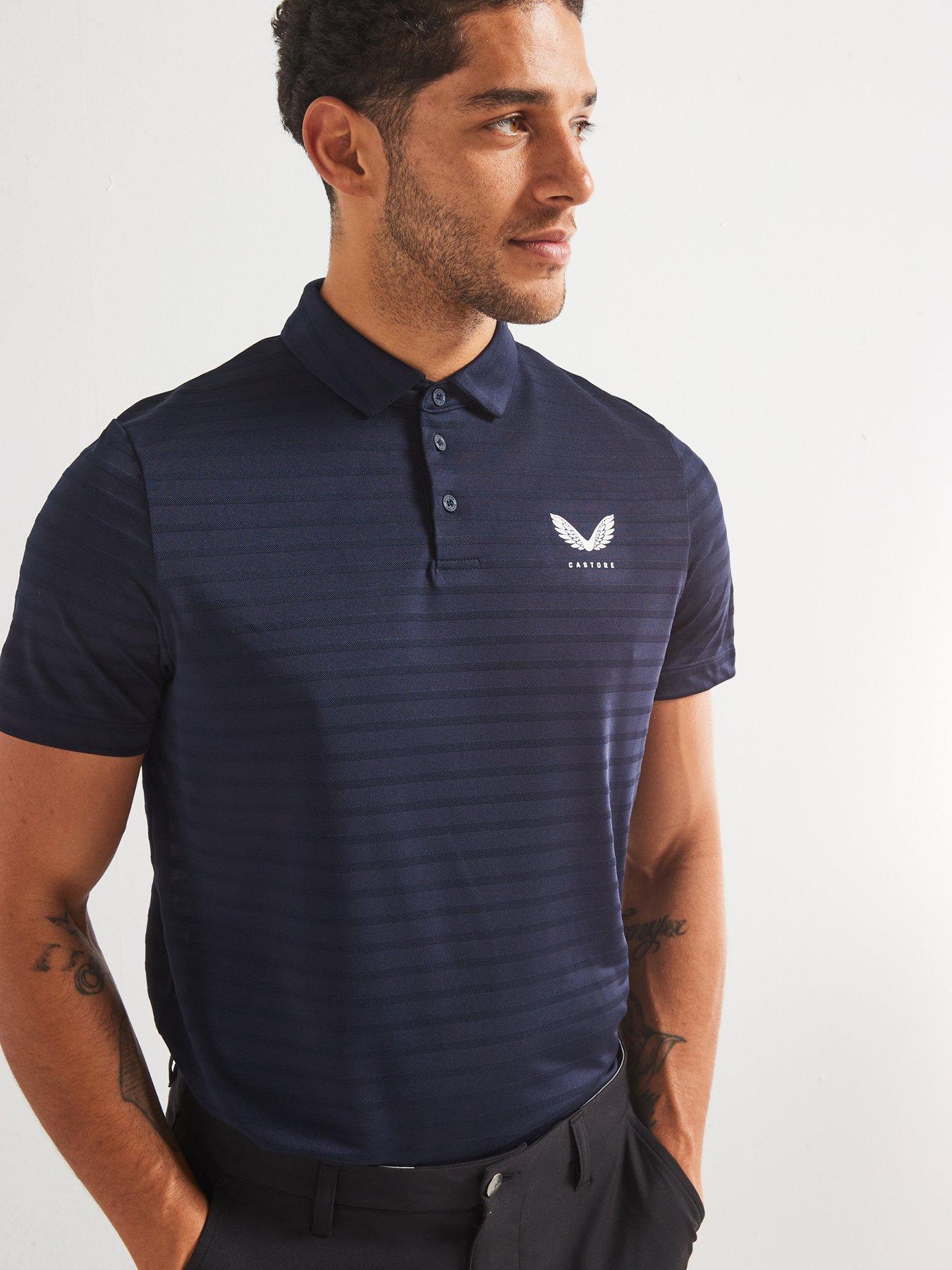 Image 5 of 6 of Castore Mens Golf Pinnacle Polo Striped - Navy