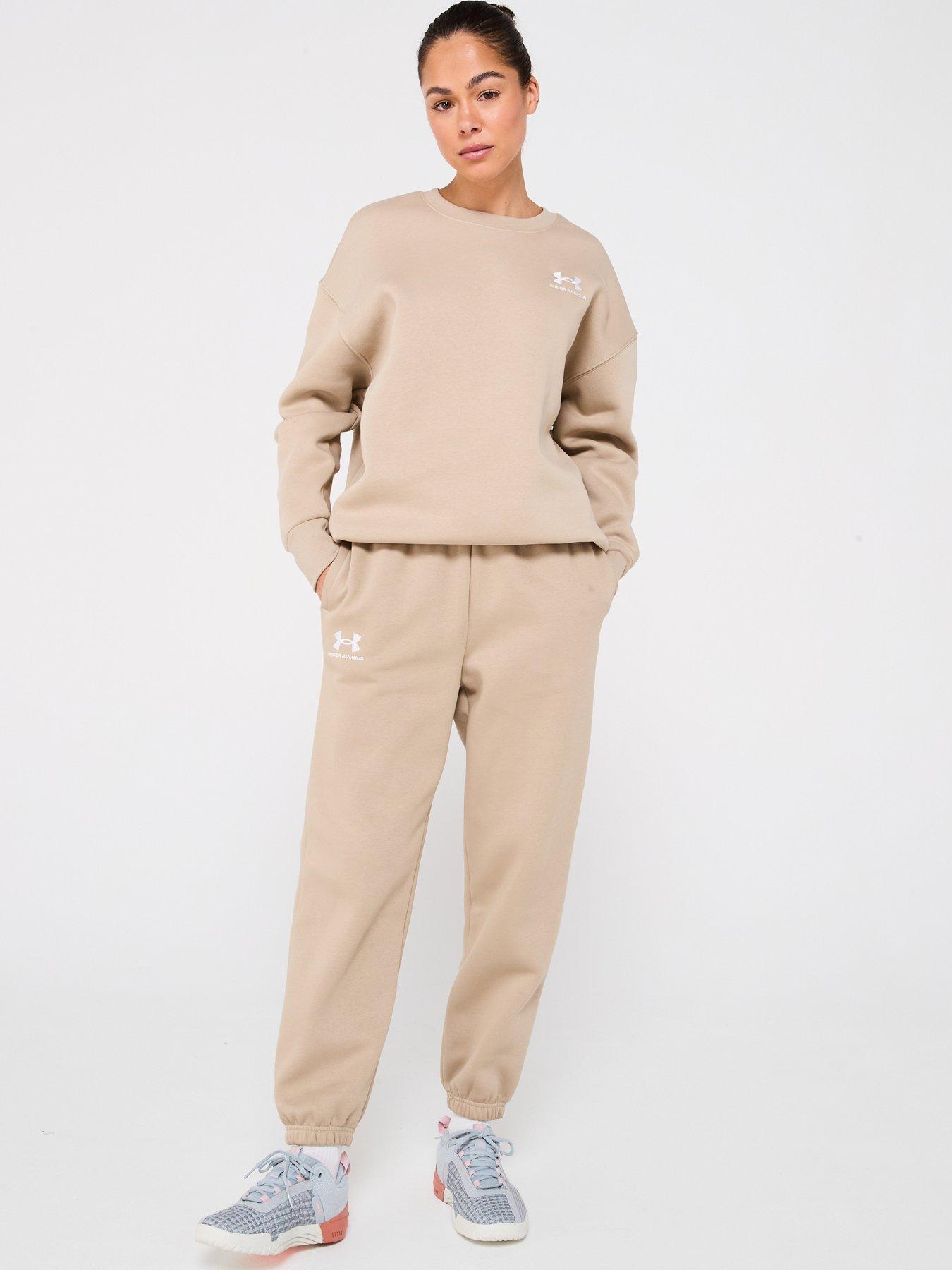 under-armour-womens-training-icon-fleece-joggers-beigeback