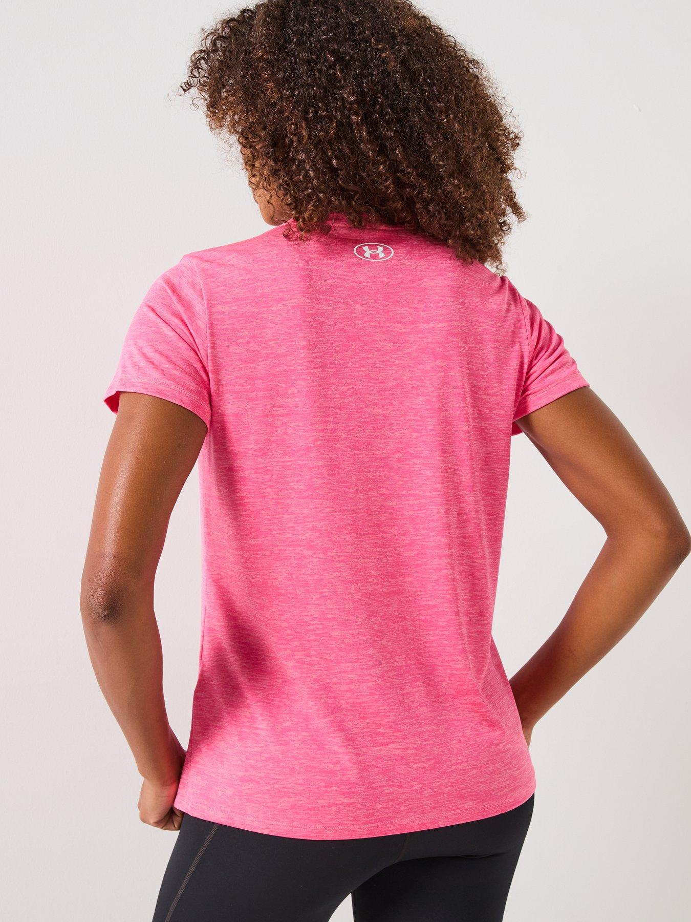 Image 2 of 6 of UNDER ARMOUR Womens Training Tech Twist V-Neck T-Shirt - Pink