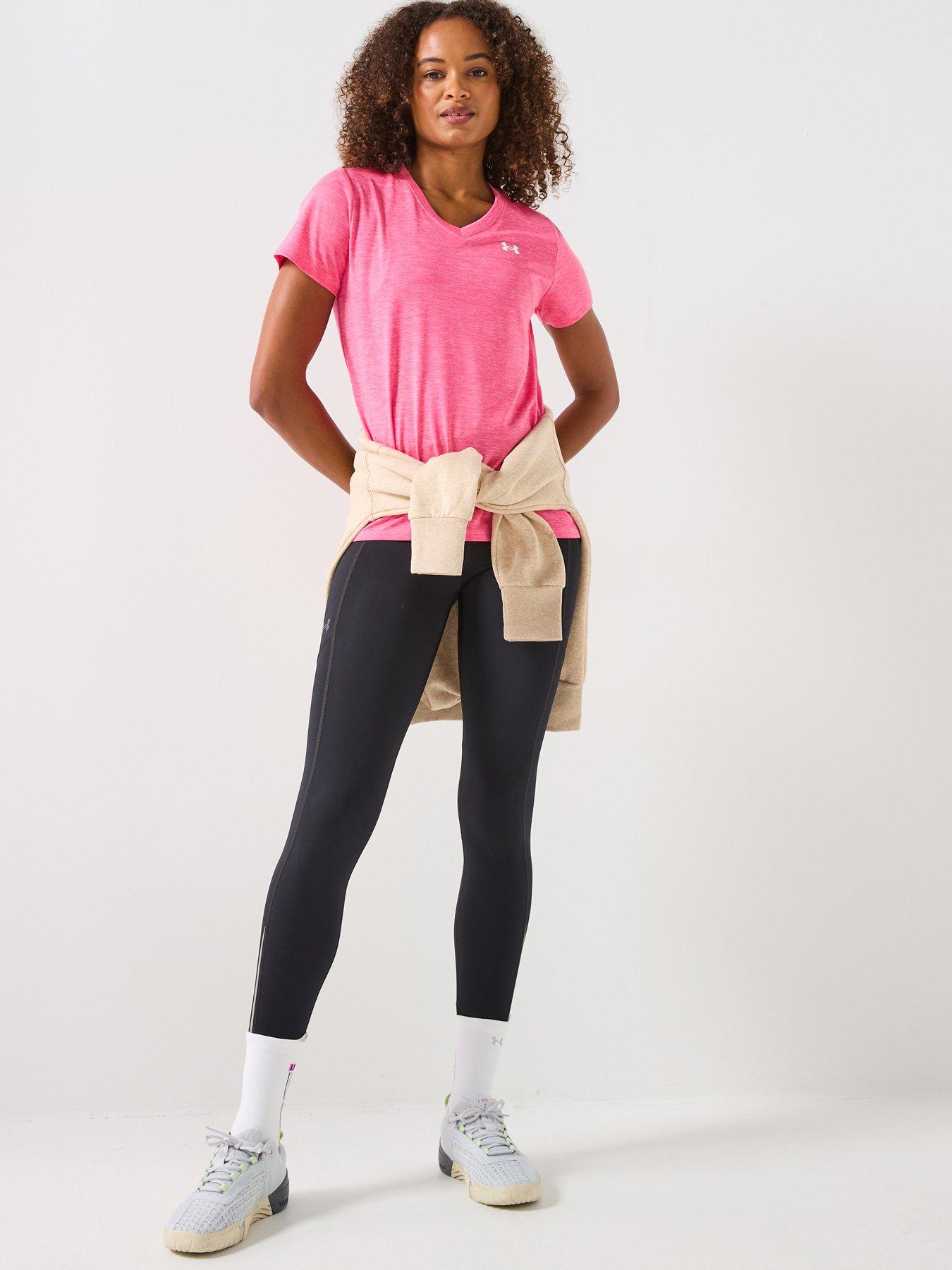 Image 3 of 6 of UNDER ARMOUR Womens Training Tech Twist V-Neck T-Shirt - Pink