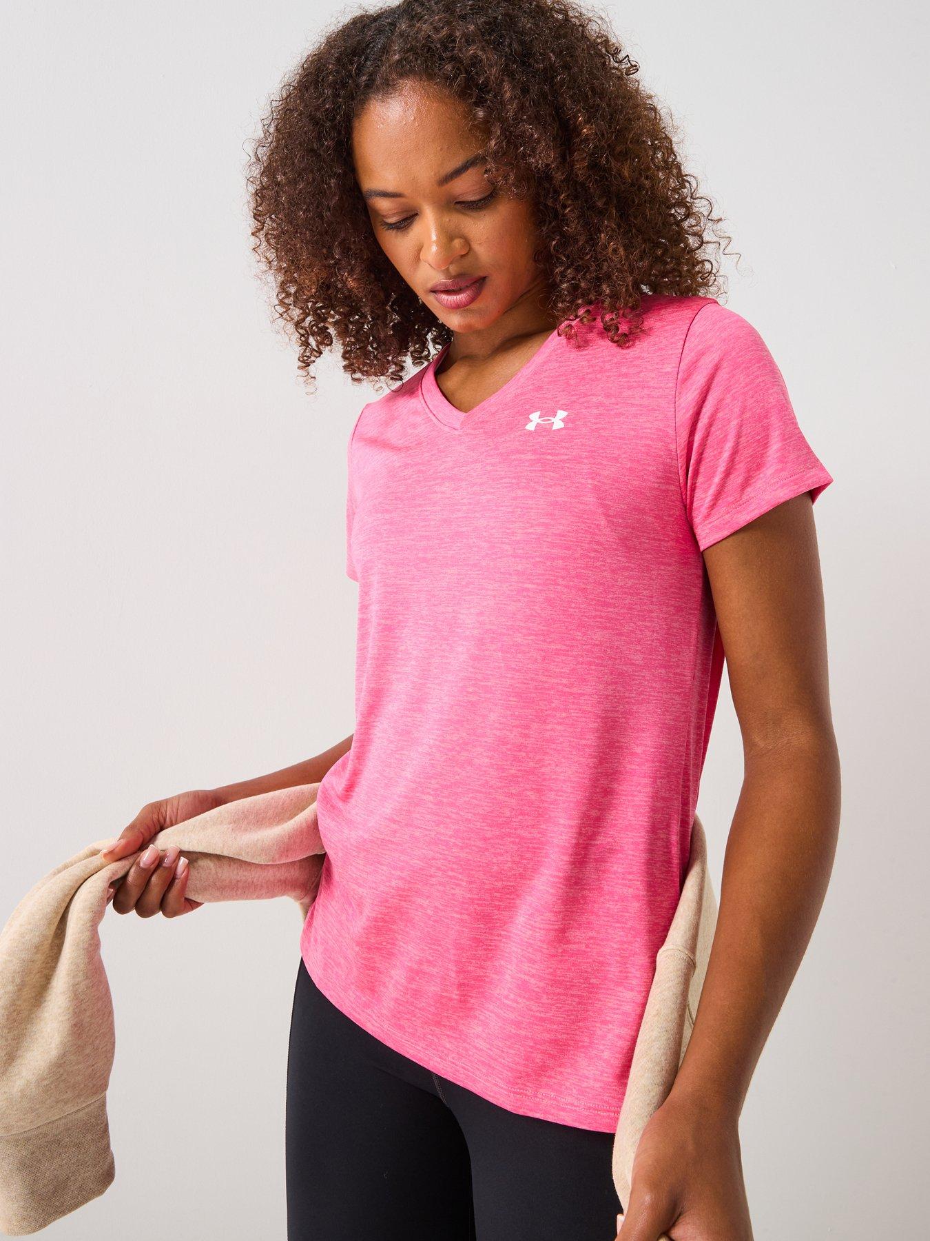 Image 6 of 6 of UNDER ARMOUR Womens Training Tech Twist V-Neck T-Shirt - Pink