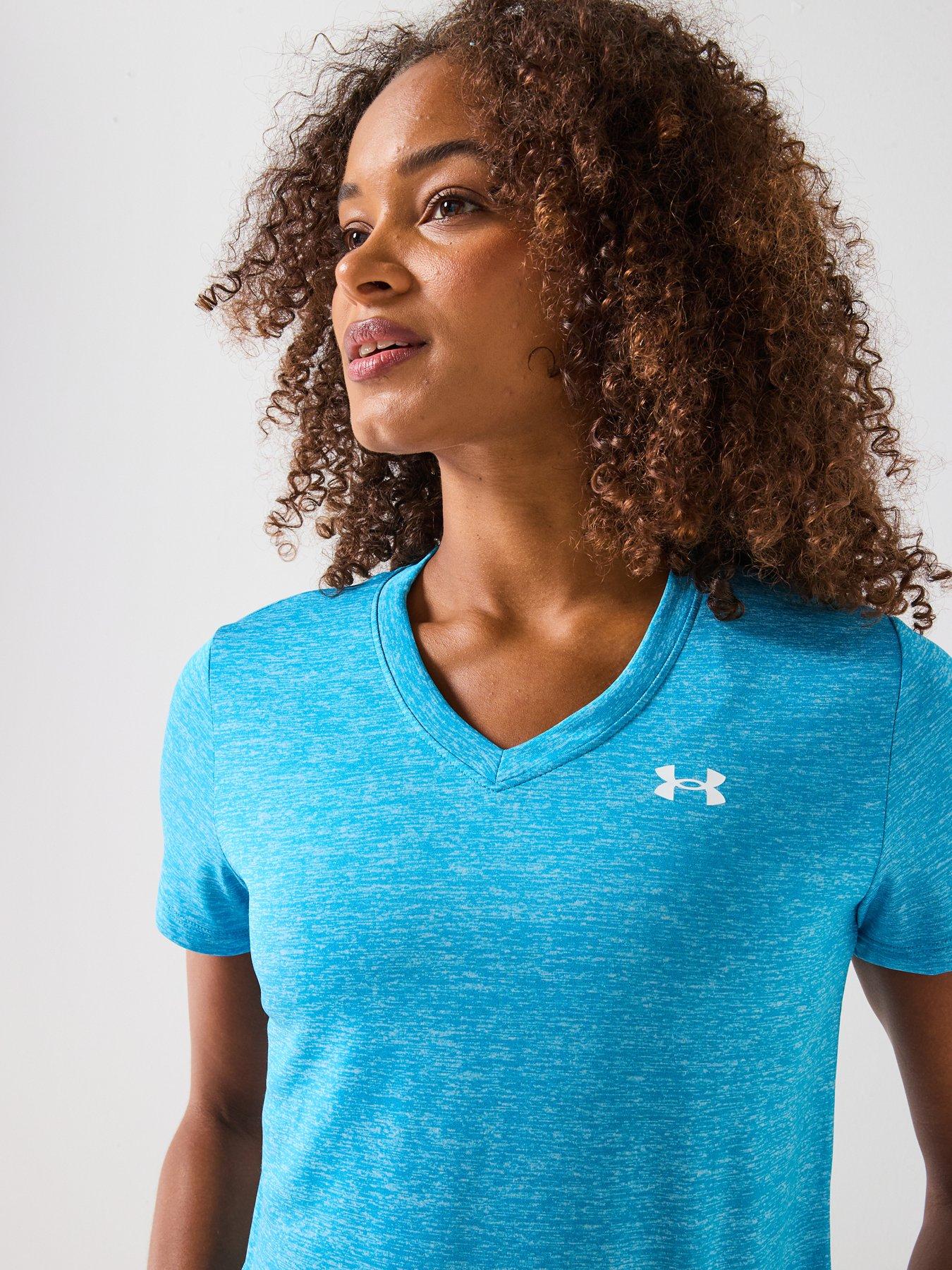 Image 4 of 6 of UNDER ARMOUR Womens Training Tech Twist V-Neck T-Shirt - Blue