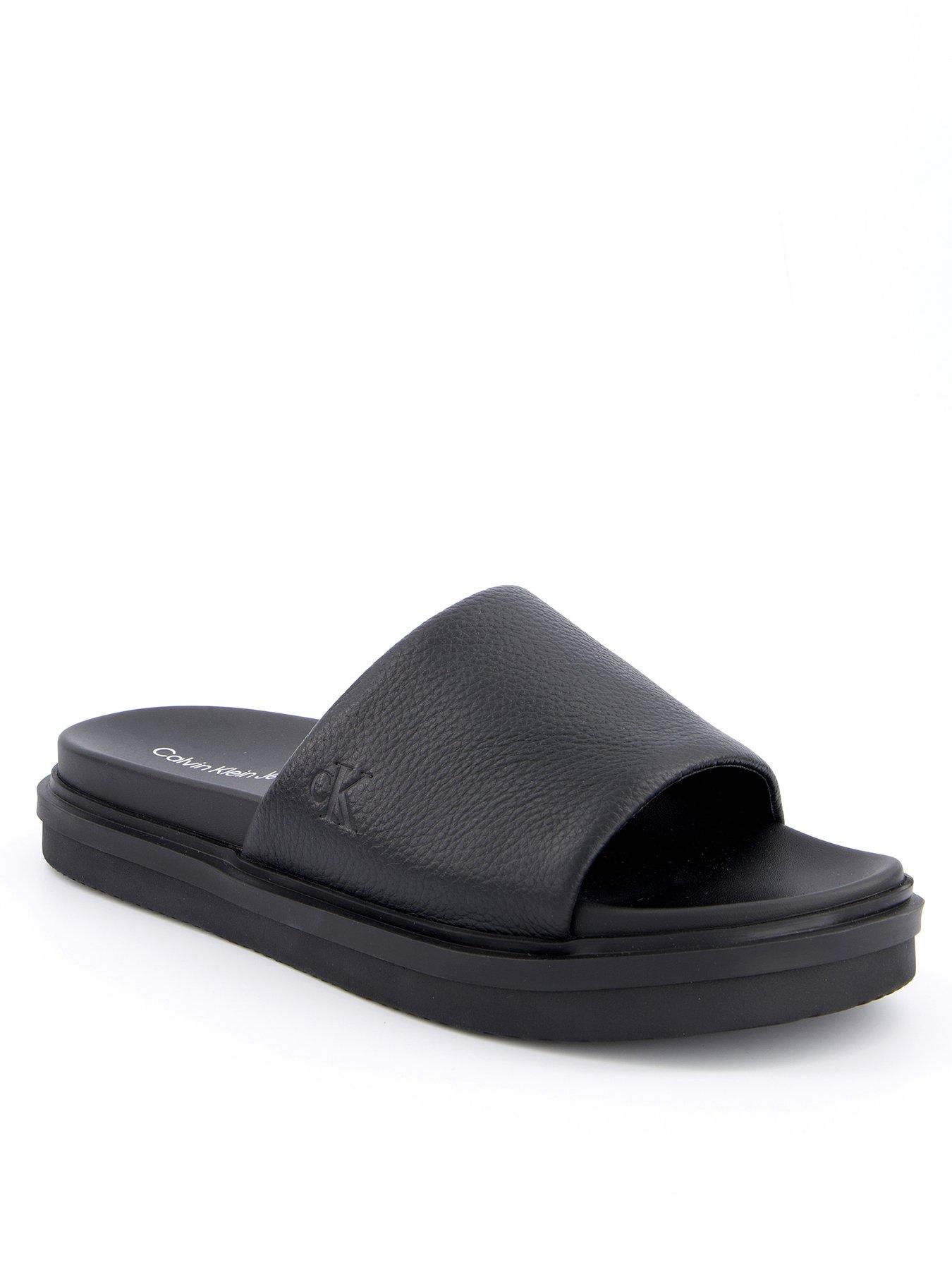 Image of Calvin Klein Calvin Klein Flat Molded Logo Slide - Black