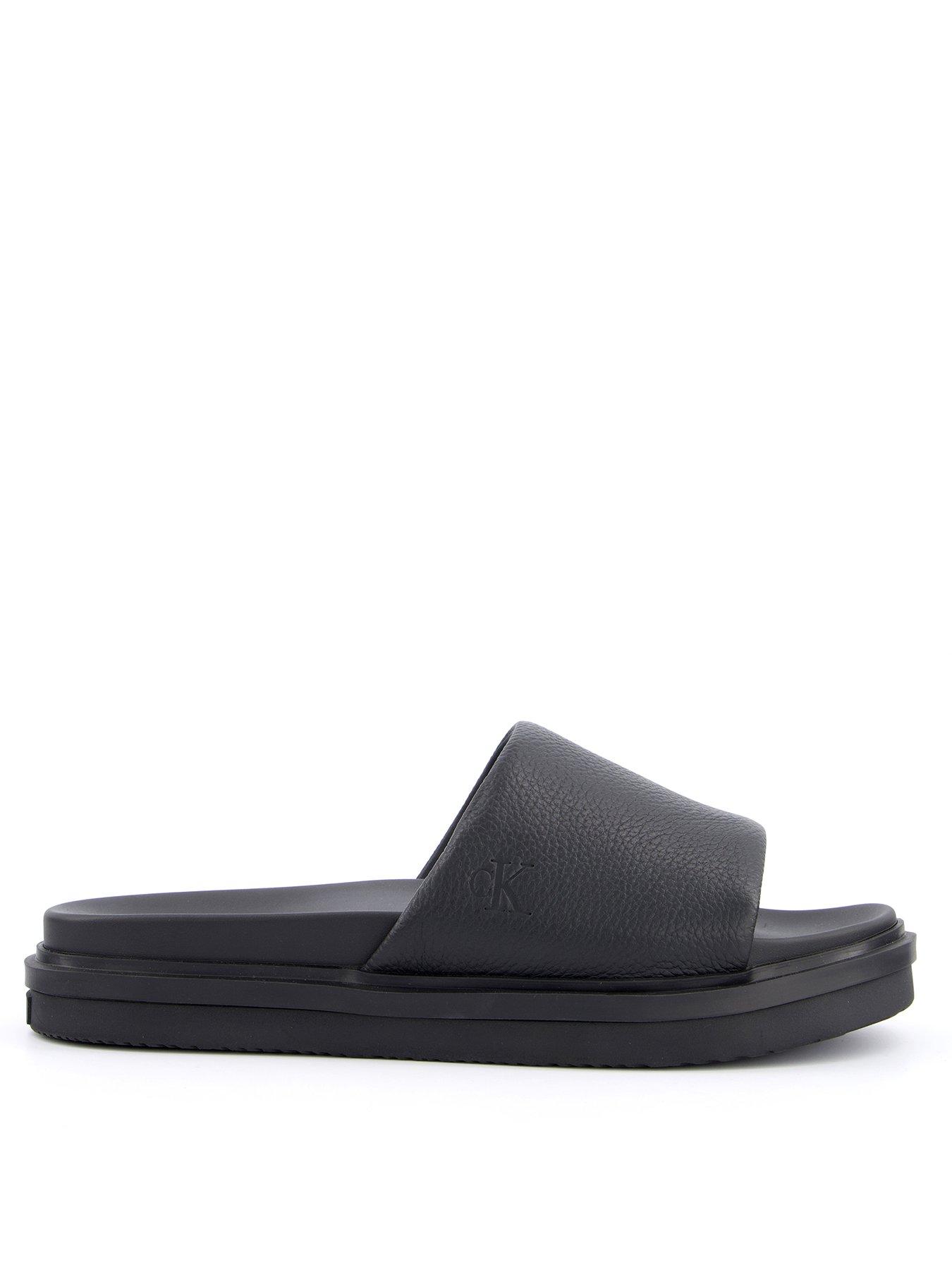 calvin-klein-flat-molded-logo-sliders-blackstillFront