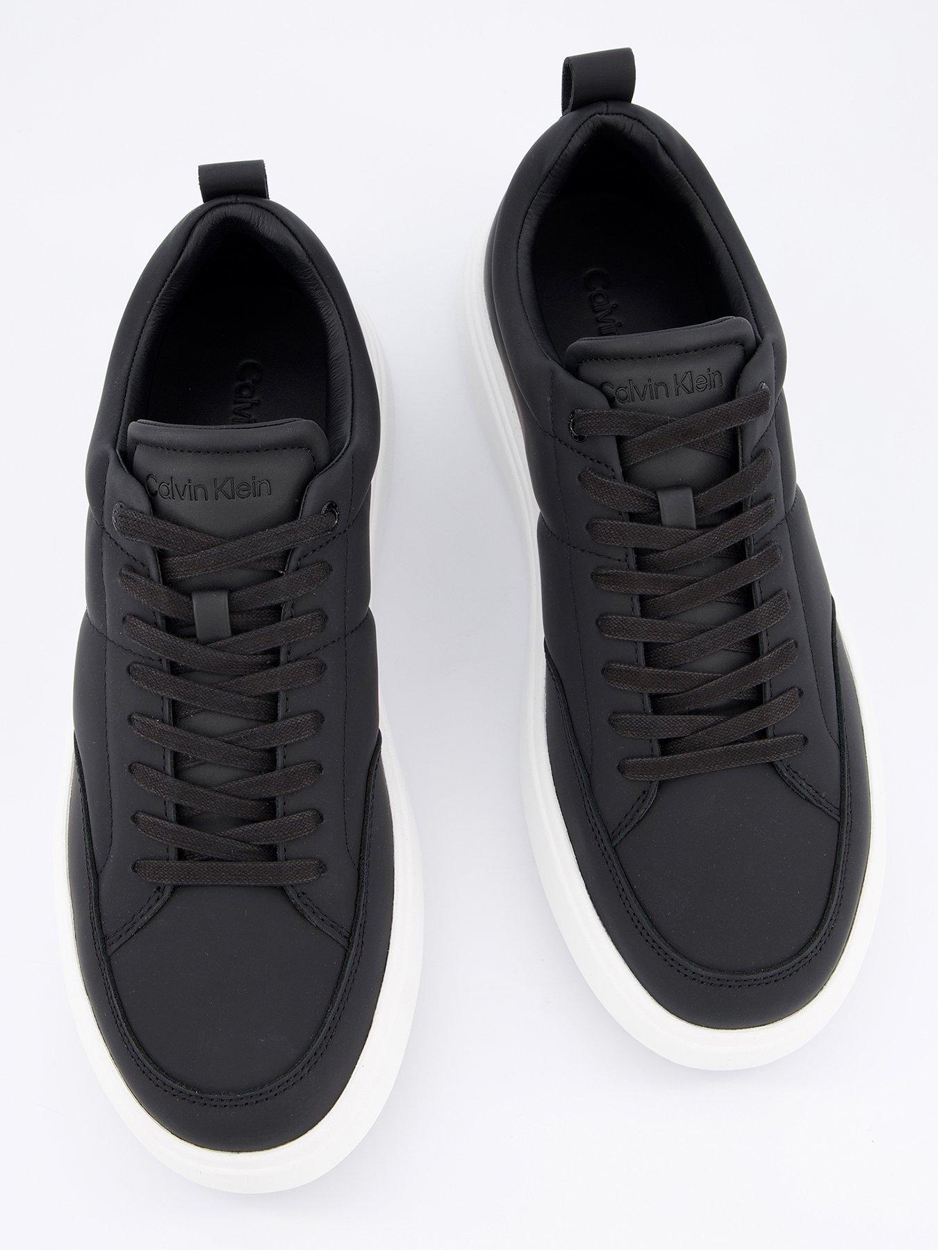 Image 3 of 7 of Calvin Klein Low Top Lace Up Basket Pump Trainers - Black