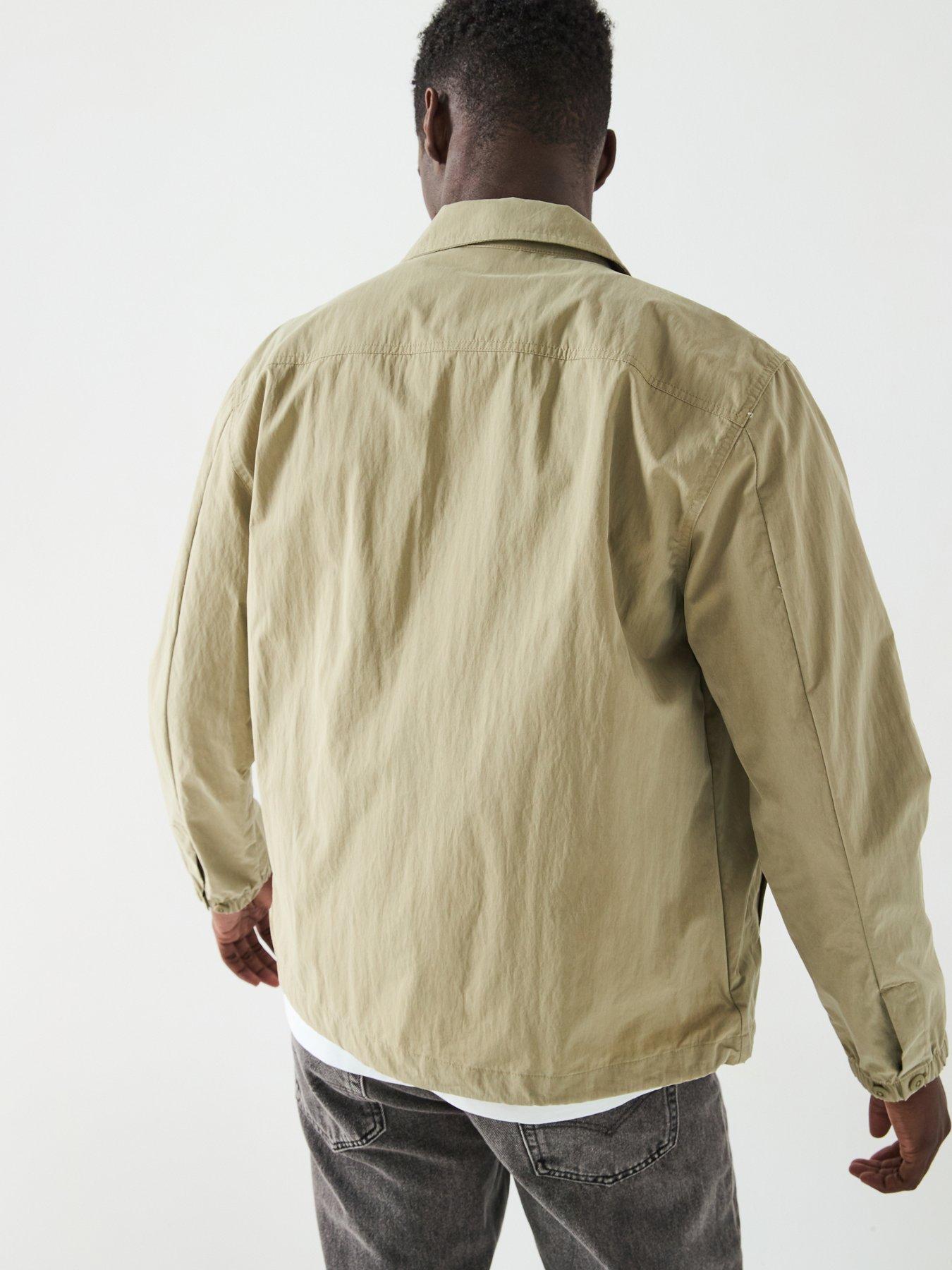 Image 2 of 6 of Calvin Klein Jeans Zip Thru Cotton Overshirt Jacket - Beige