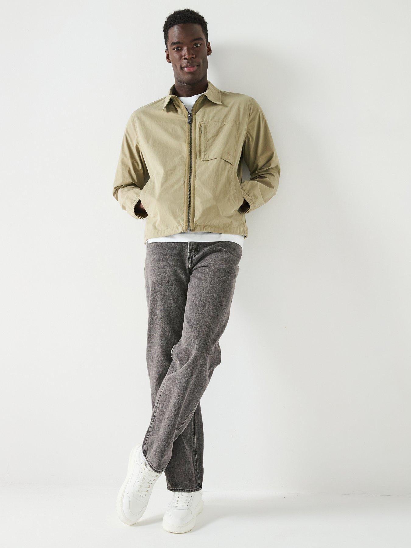 Image 3 of 6 of Calvin Klein Jeans Zip Thru Cotton Overshirt Jacket - Beige