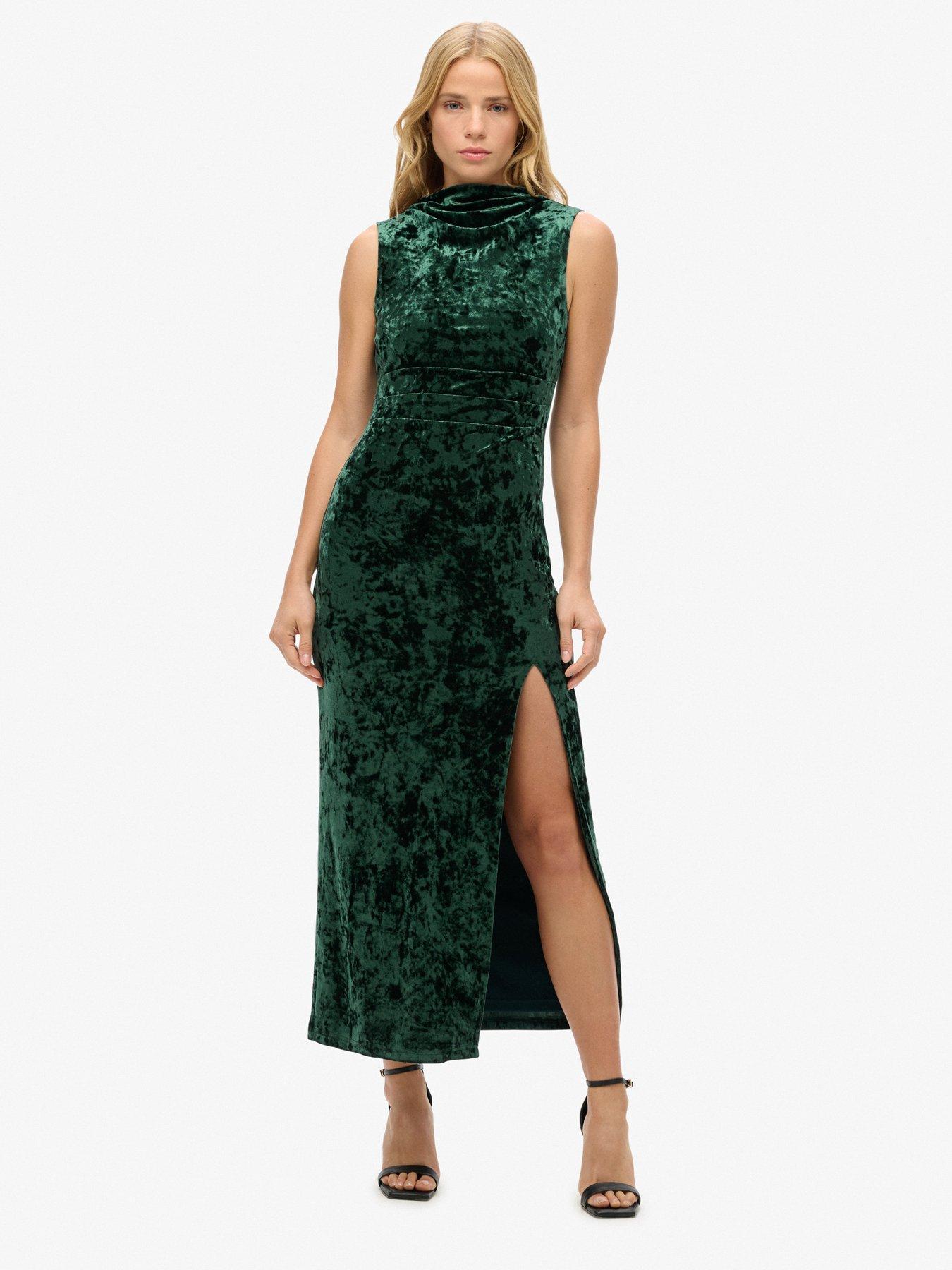 superdry-velvet-bodycon-midi-dress-green