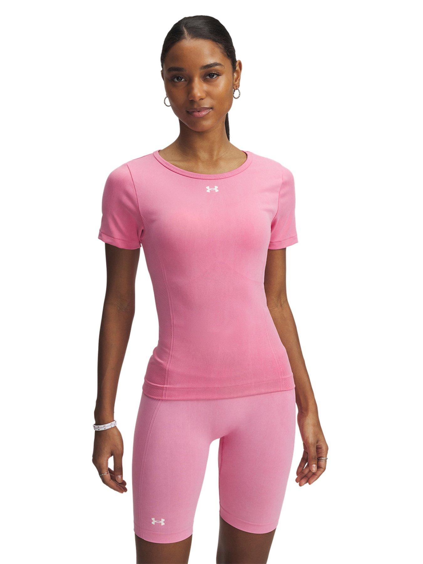 Image of UNDER ARMOUR Women's Training Vanish Seamless Washed T-Shirt - Pink