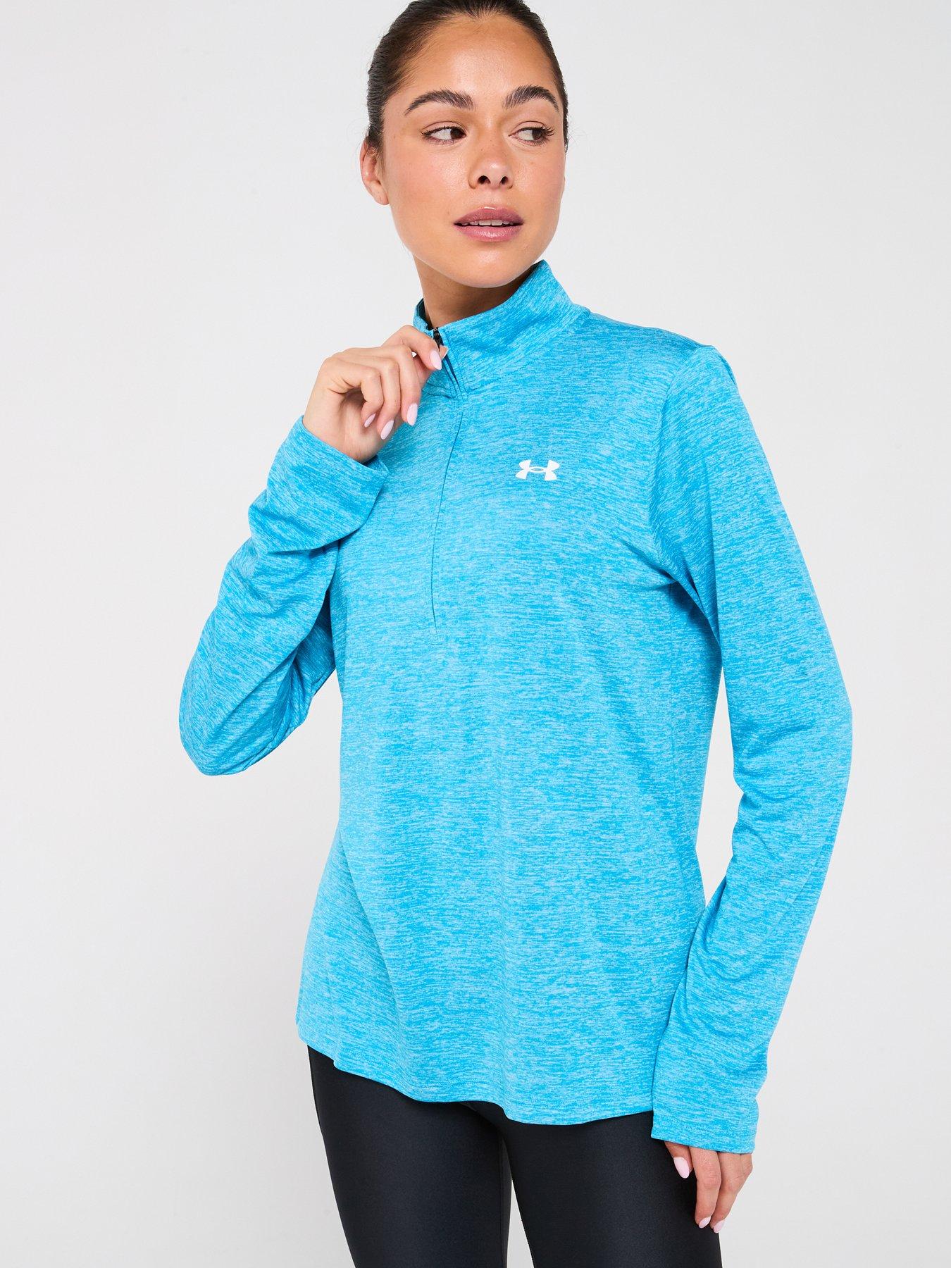 under-armour-womens-training-tech-twist-12-zip-top-bluefront