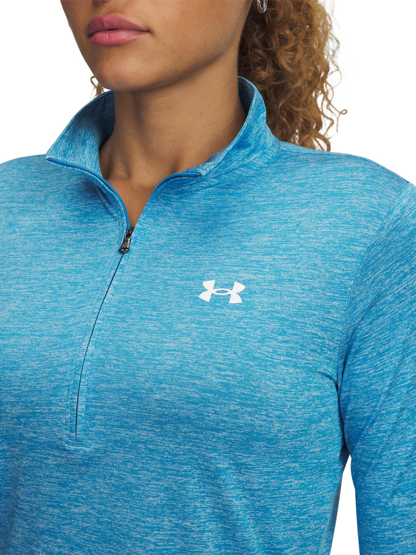 under-armour-womens-training-tech-twist-12-zip-top-blueoutfit