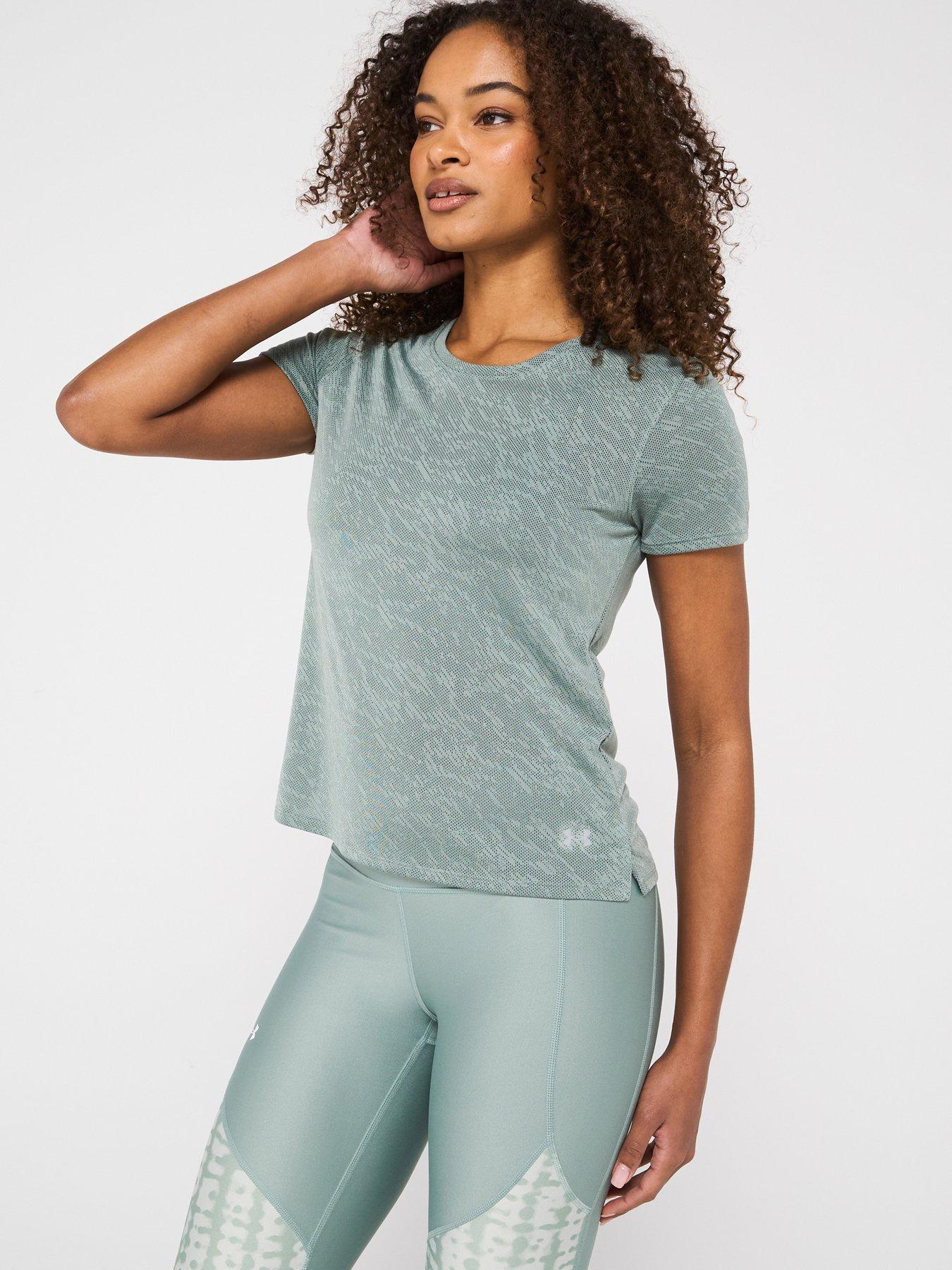 Image of UNDER ARMOUR Womens Running Launch Camo T-Shirt - Green