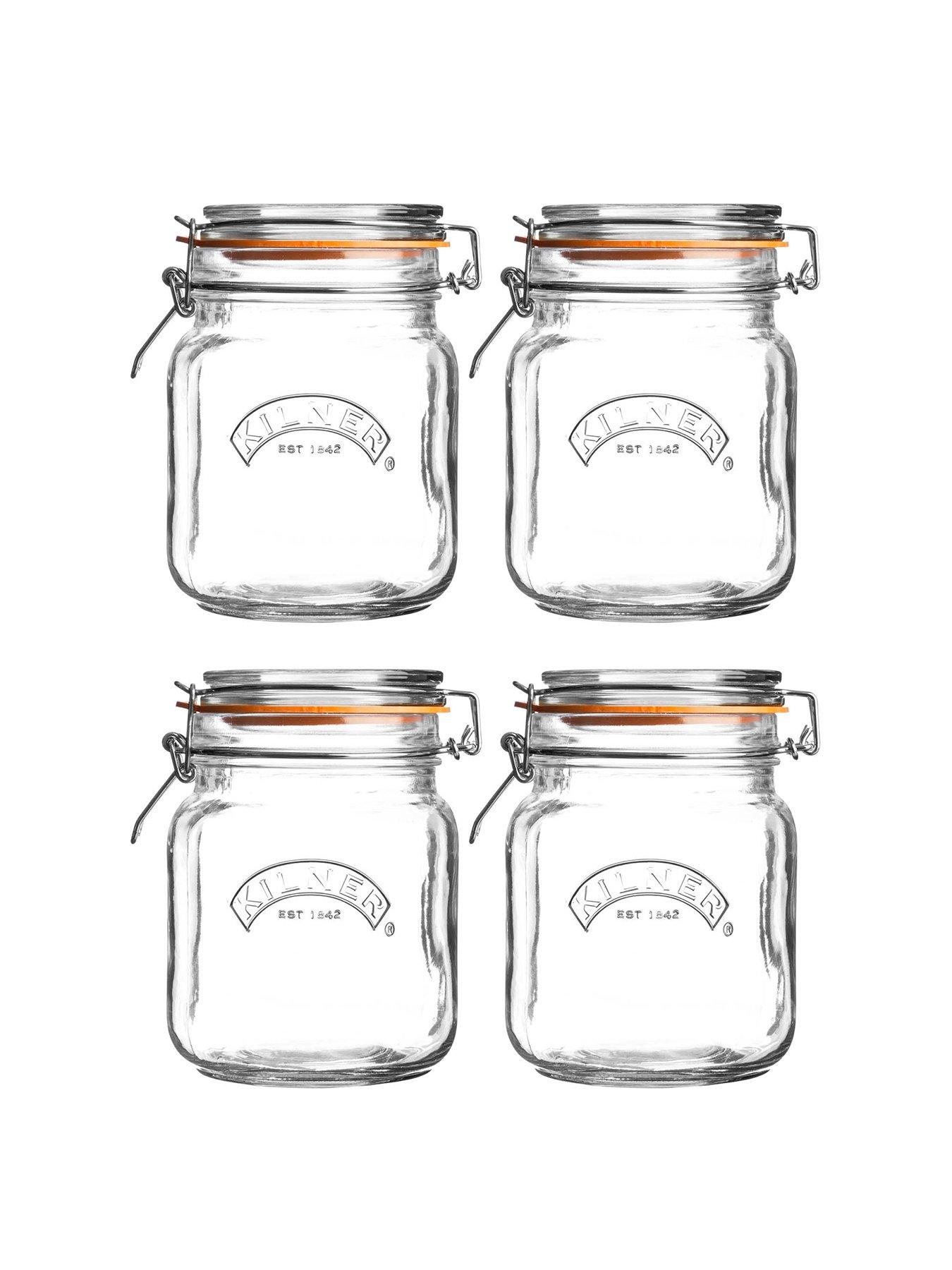 Image 2 of 8 of KILNER Set Of 4 Clip Top Round Jars 1l