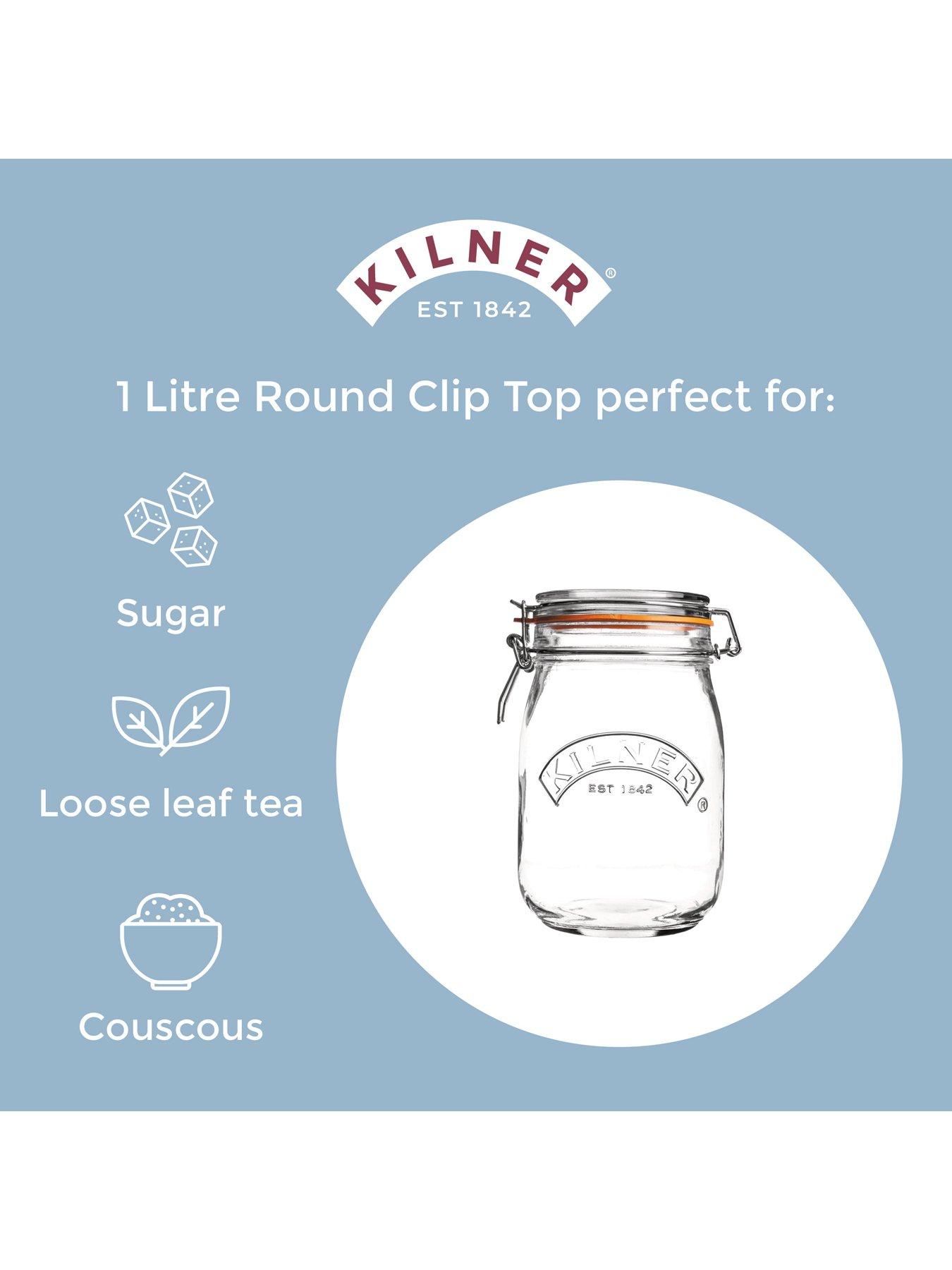 Image 5 of 8 of KILNER Set Of 4 Clip Top Round Jars 1l