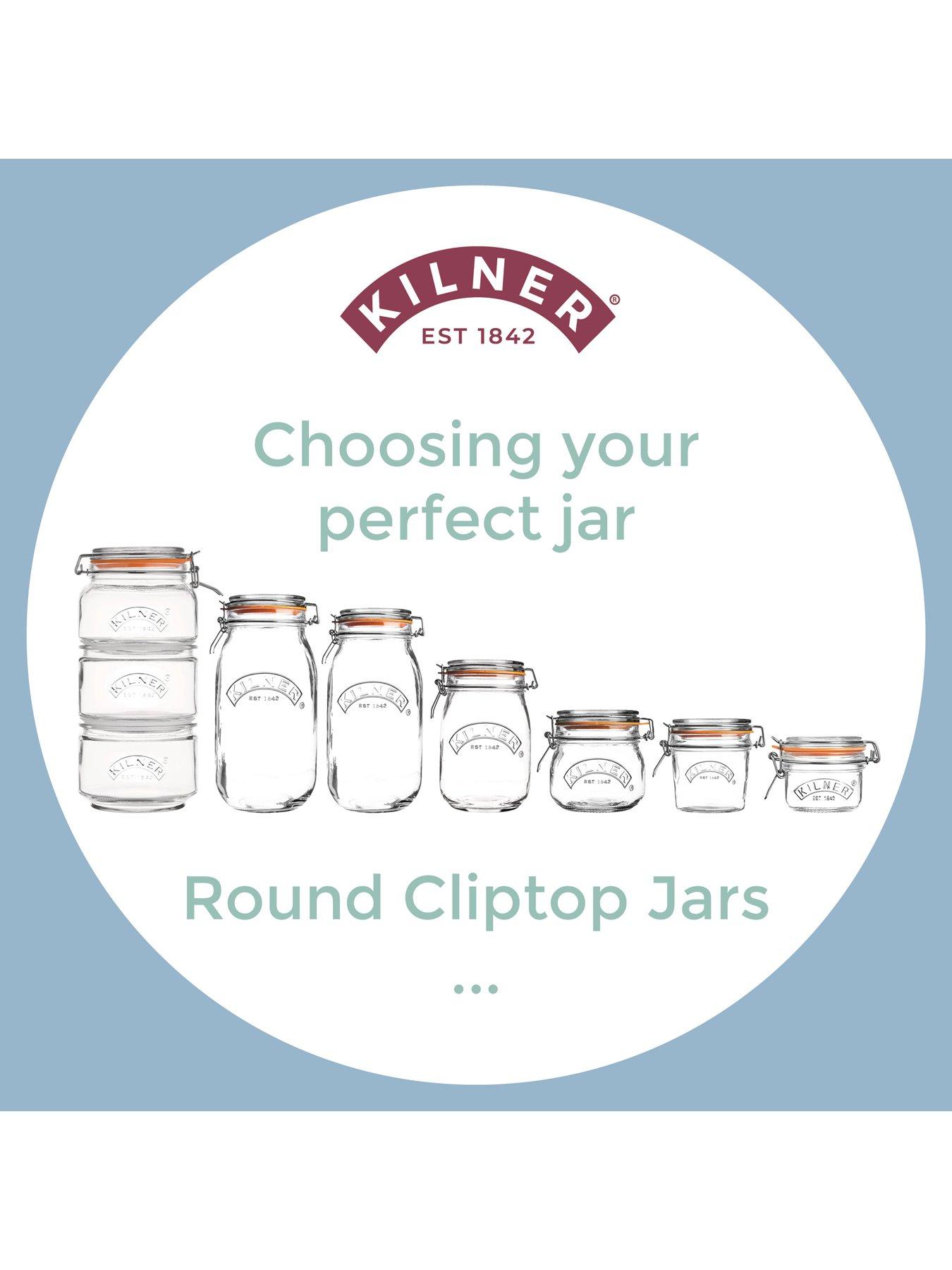 Image 6 of 8 of KILNER Set Of 4 Clip Top Round Jars 1l