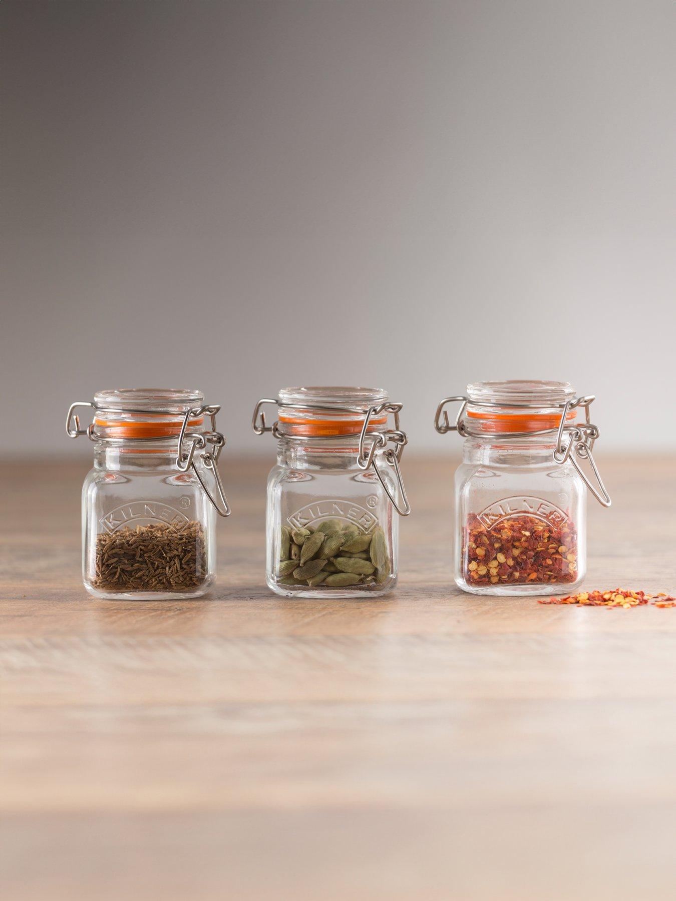 Image of KILNER Set Of 4 Square Spice Jars 70ml
