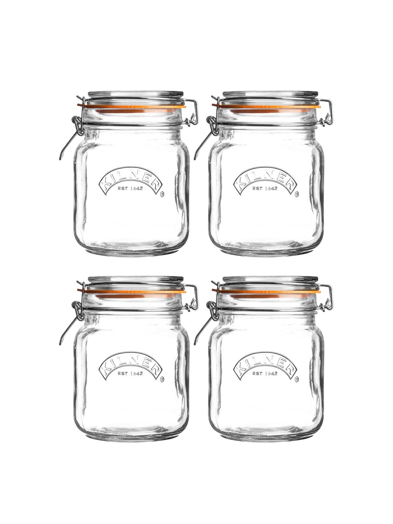 Image 2 of 8 of KILNER Set Of 4 Clip Top Round Jar 1l