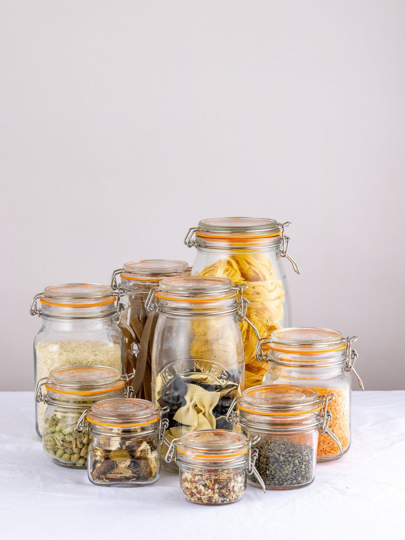 Image 3 of 8 of KILNER Set Of 4 Clip Top Round Jar 1l