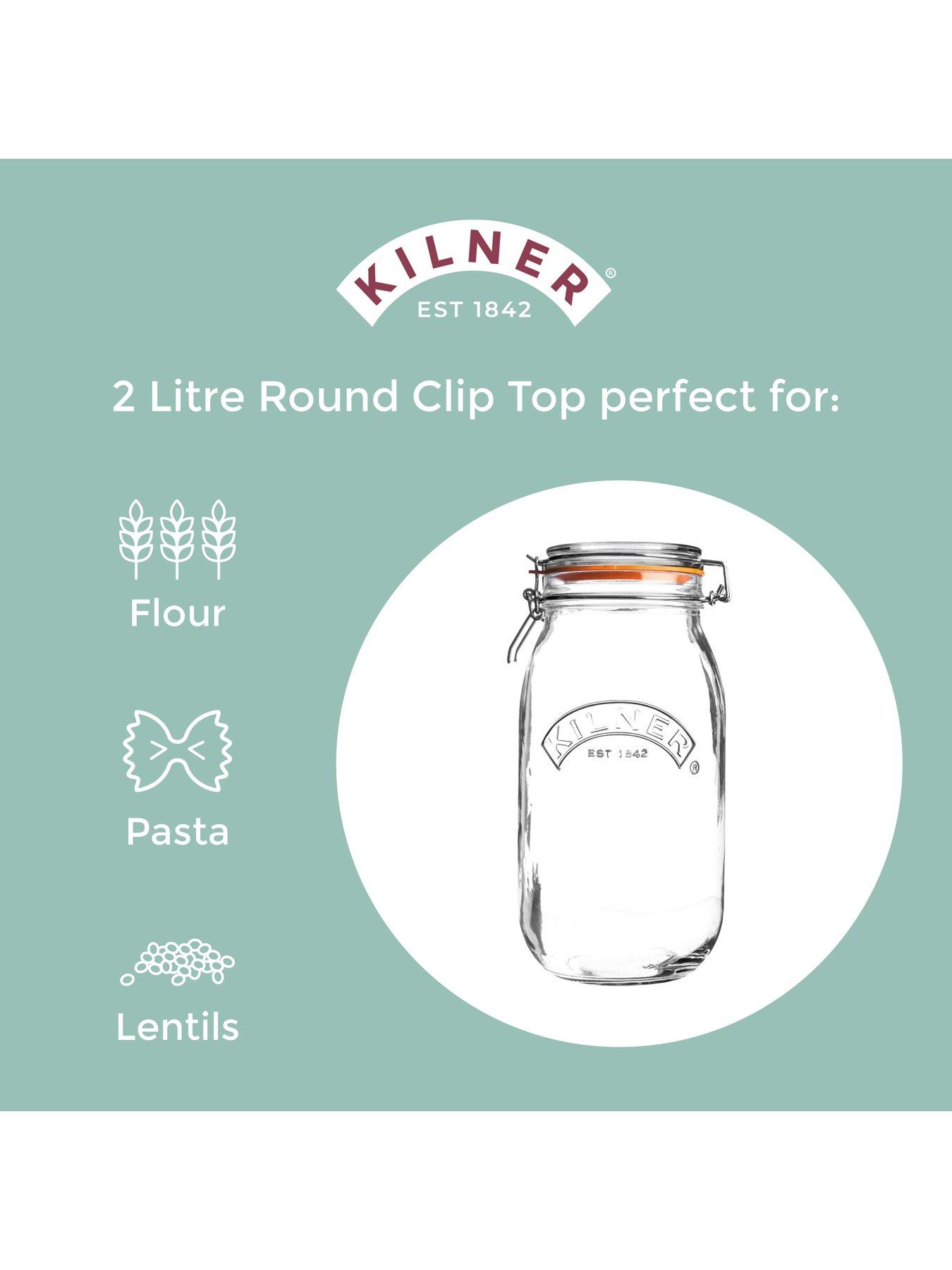 Image 4 of 8 of KILNER Set Of 4 Clip Top Round Jar 1l