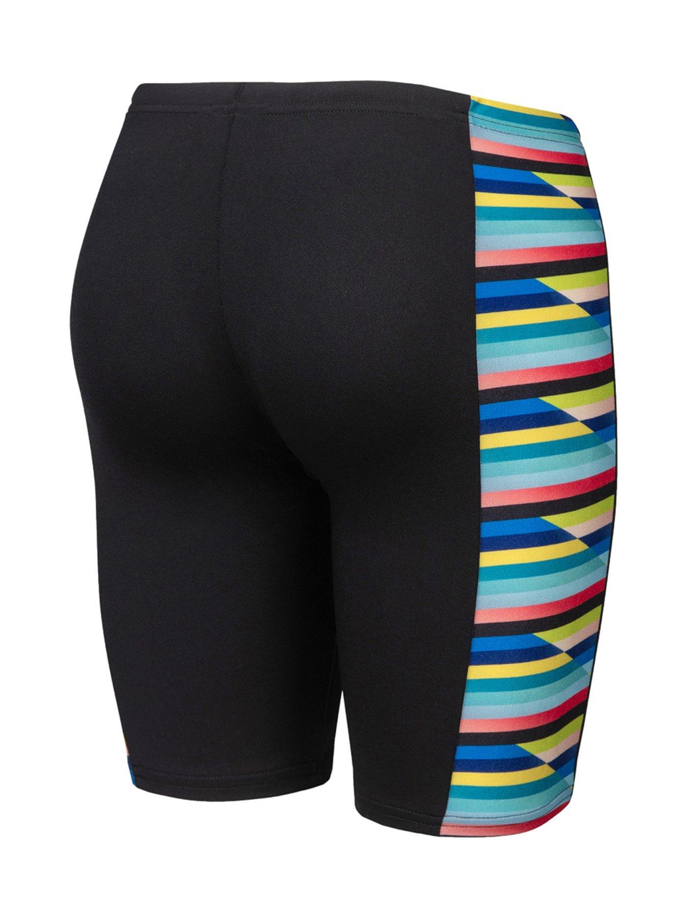 arena-boys-racing-stripe-swim-jammer-blackdetail
