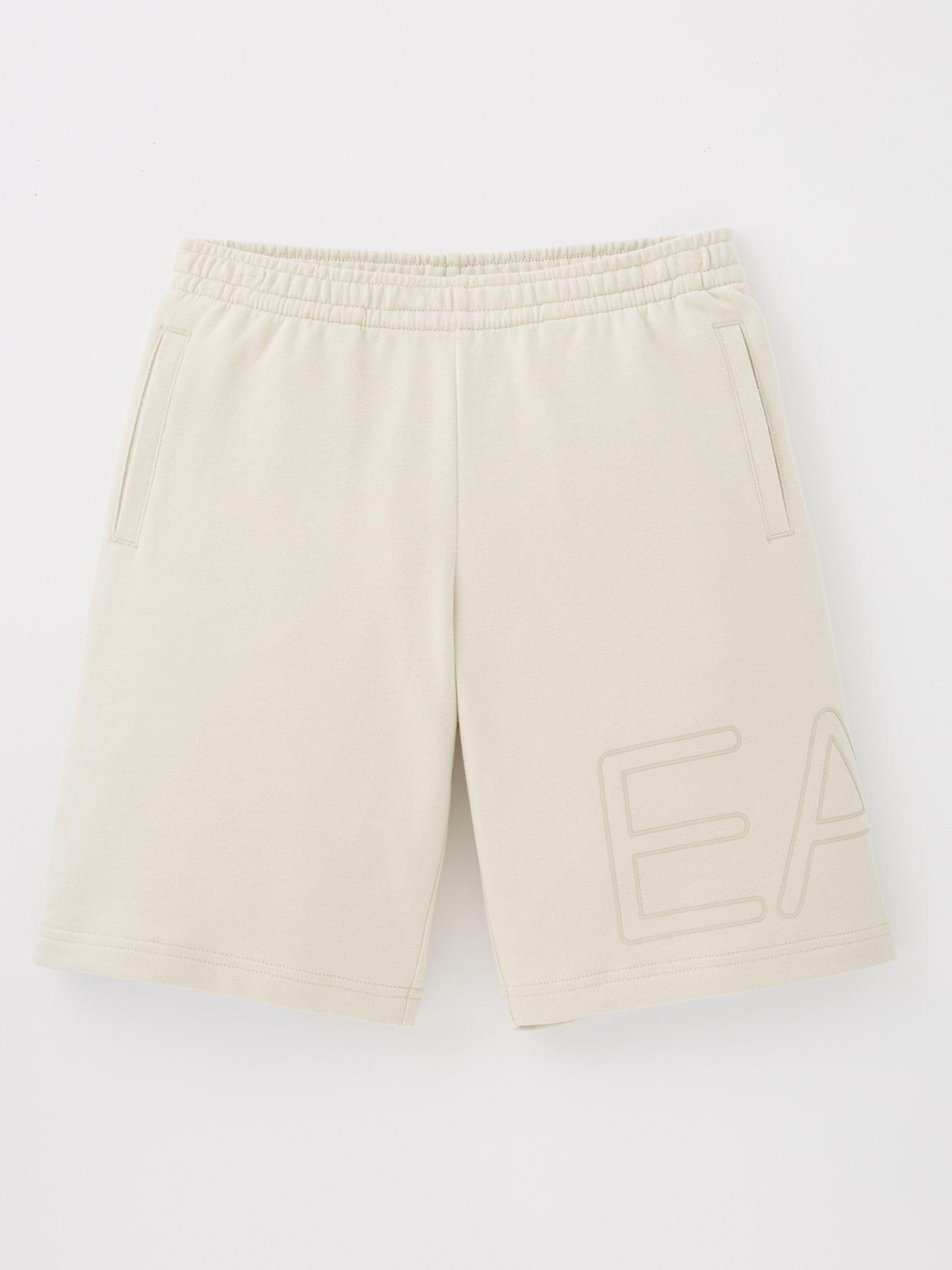Image 1 of 4 of EA7 Emporio Armani Boys Oversize Logo Jog Shorts - Beige
