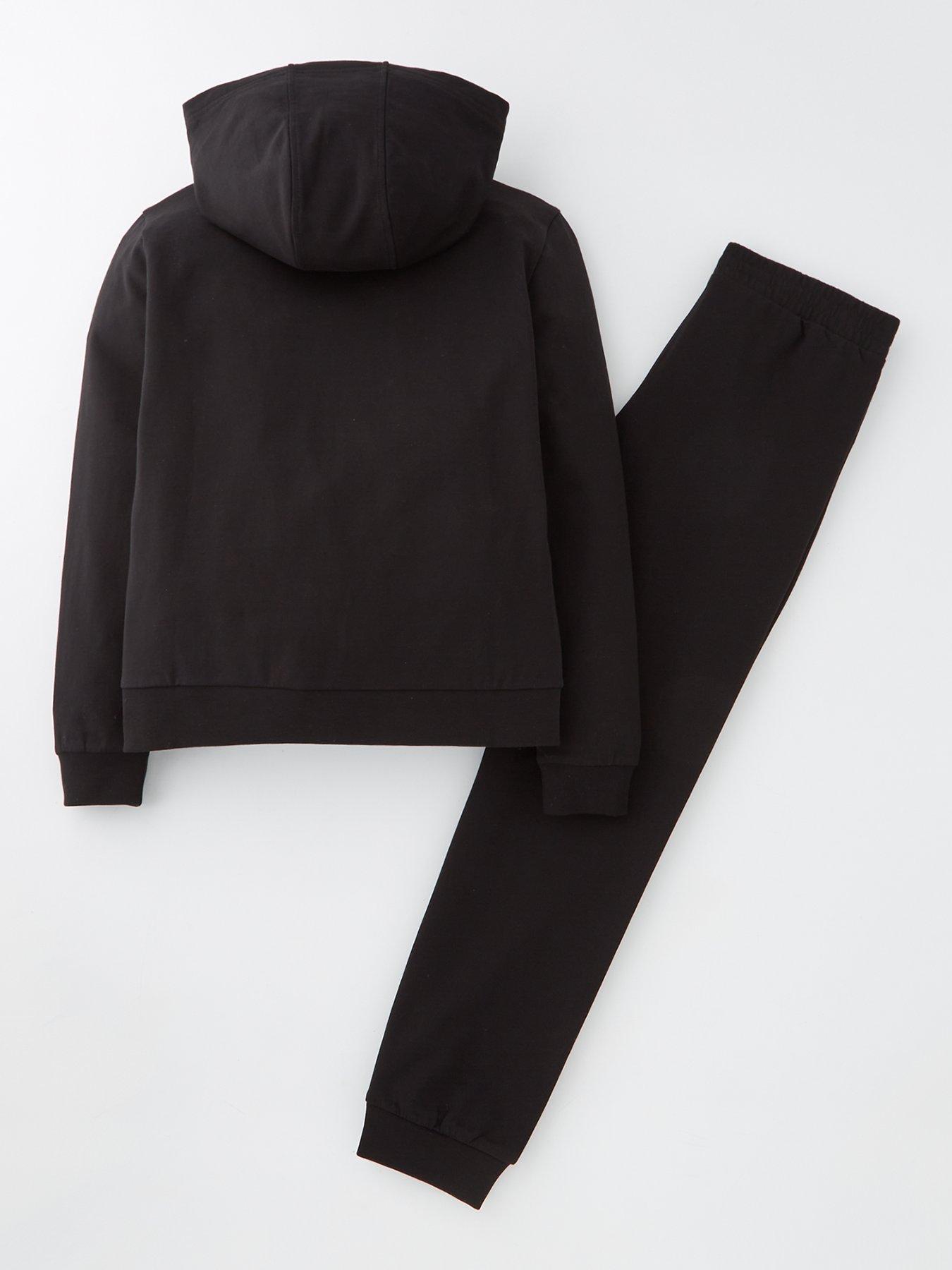 Image 2 of 4 of EA7 Emporio Armani Boys Core Id Zip Through Hoodie Tracksuit - Black