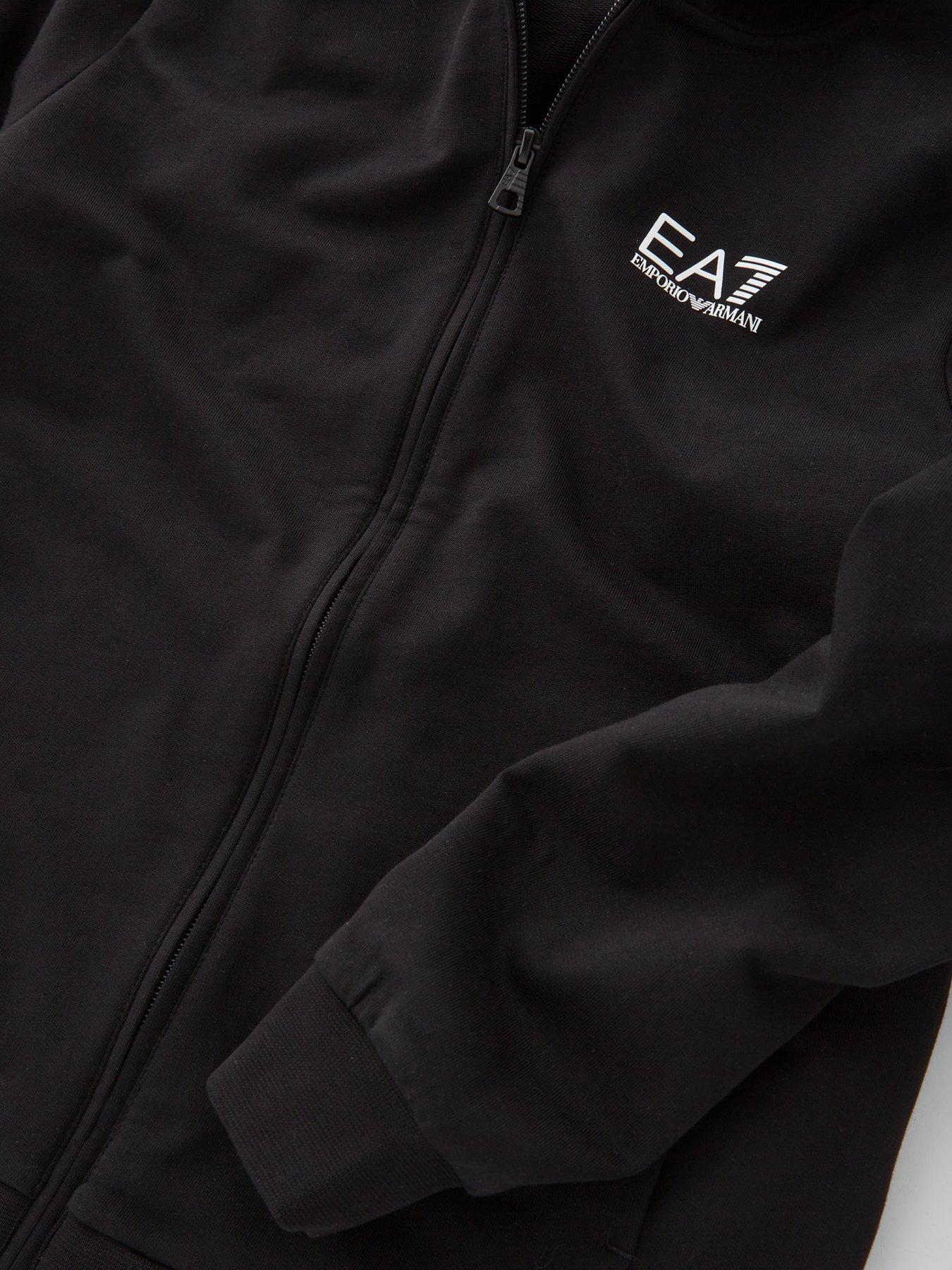Image 3 of 4 of EA7 Emporio Armani Boys Core Id Zip Through Hoodie Tracksuit - Black
