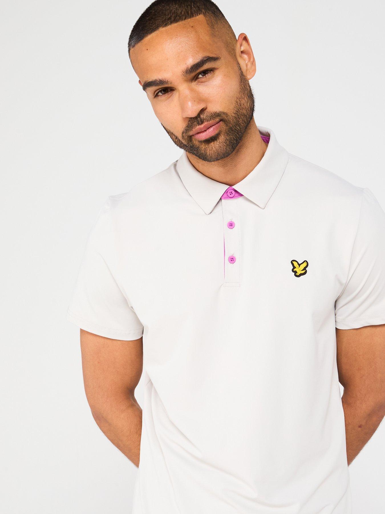 Image 4 of 5 of Lyle & Scott Mens Contrast Placket Polo Shirt - Cream