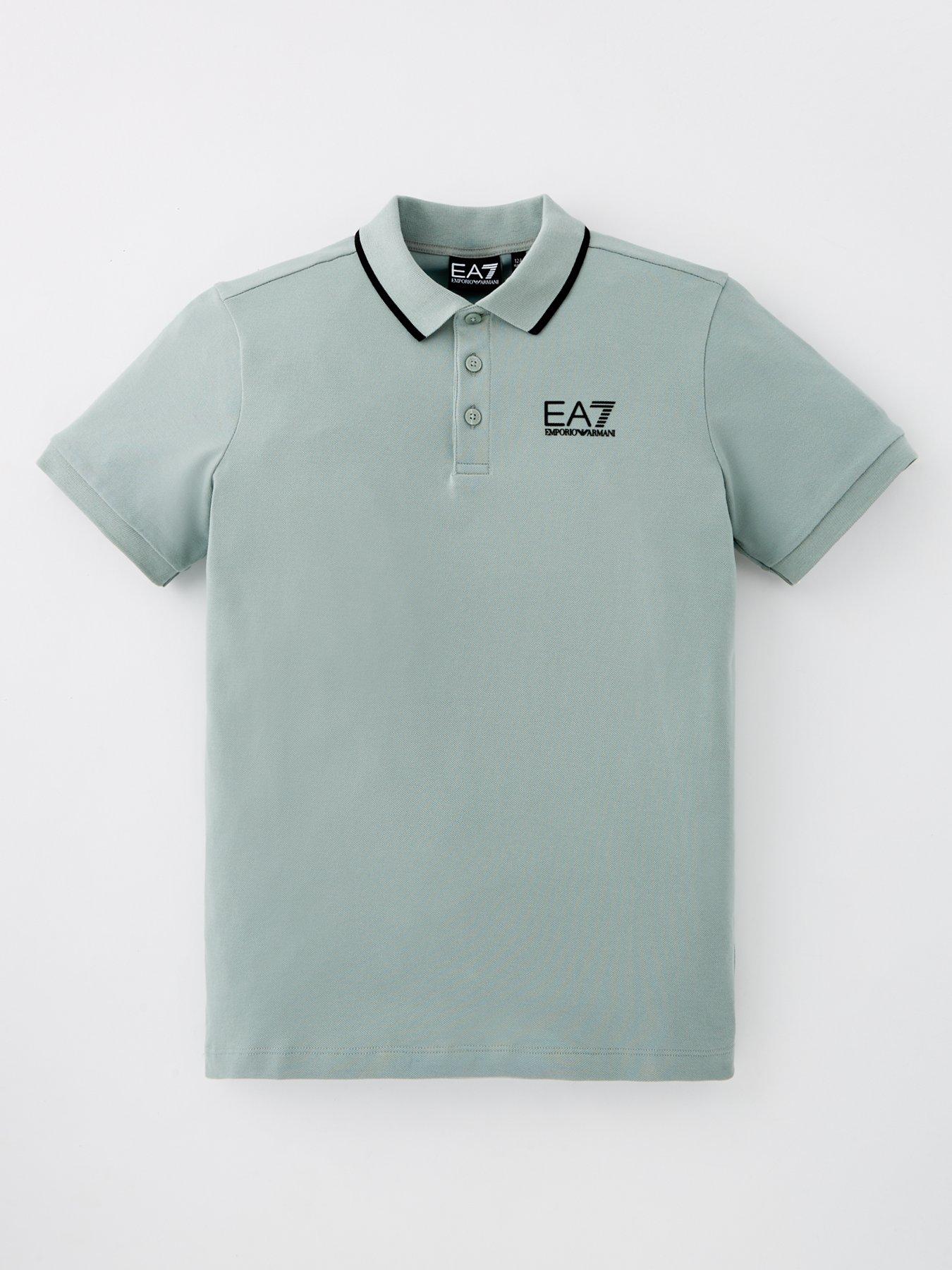 Image of EA7 Emporio Armani Boys Core Id Pique Short Sleeve Polo Shirt - Green