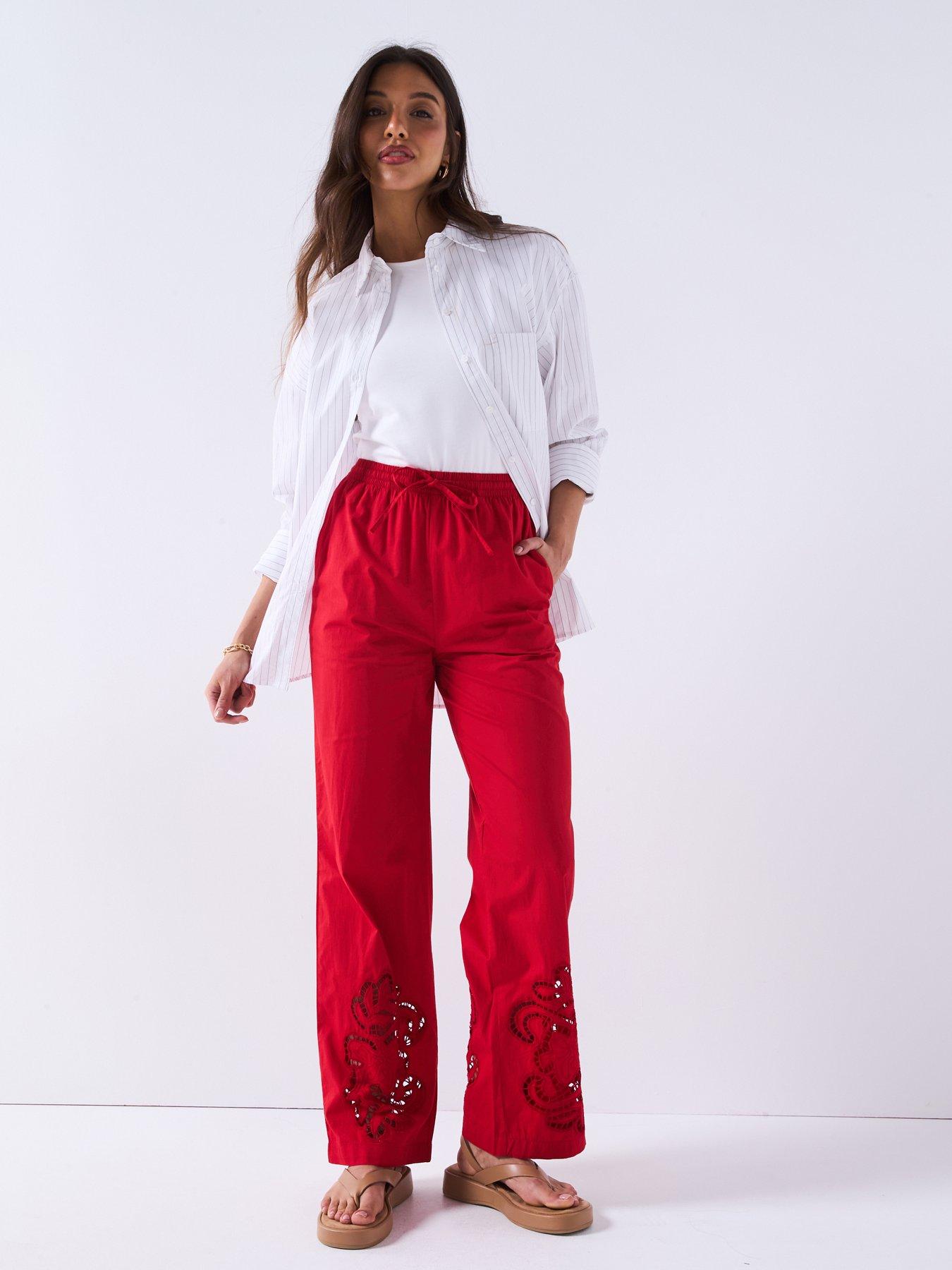 v-by-very-poplin-lace-cutwork-trousers-red