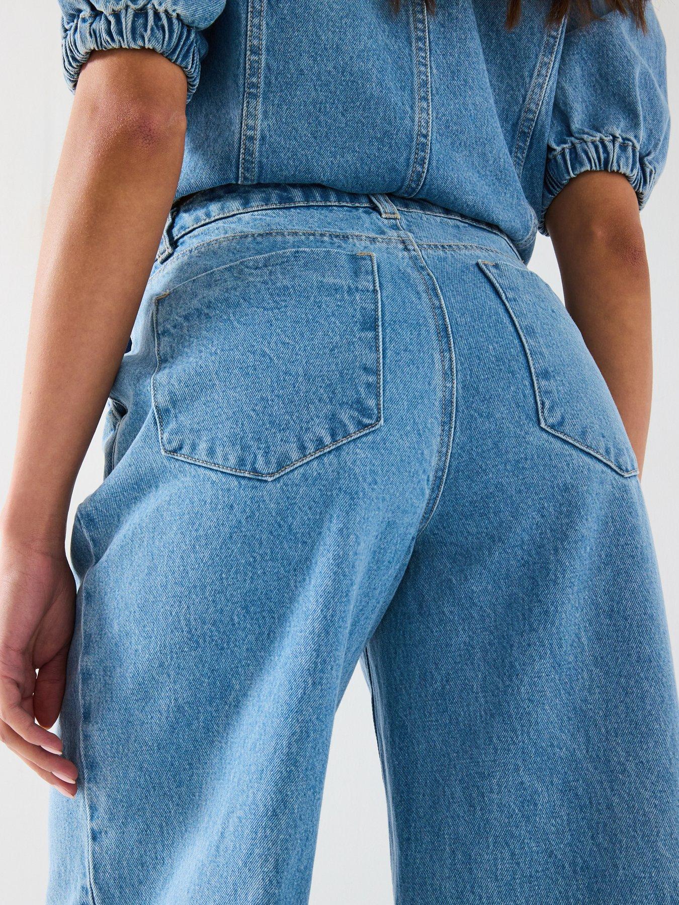 Image 4 of 6 of The Very Collection Palazzo Co-Ord Wide Leg Jeans - Mid Wash