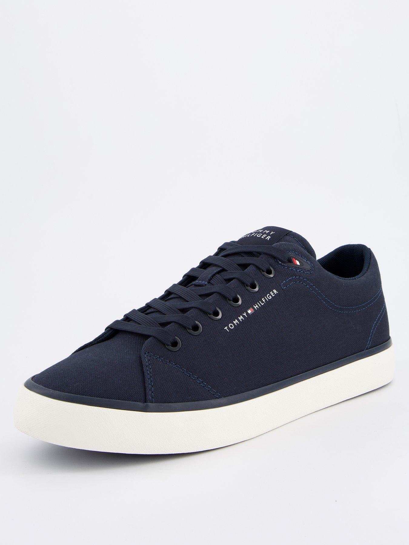 tommy-hilfiger-hi-vulc-low-core-canvas-trainers-navystillFront