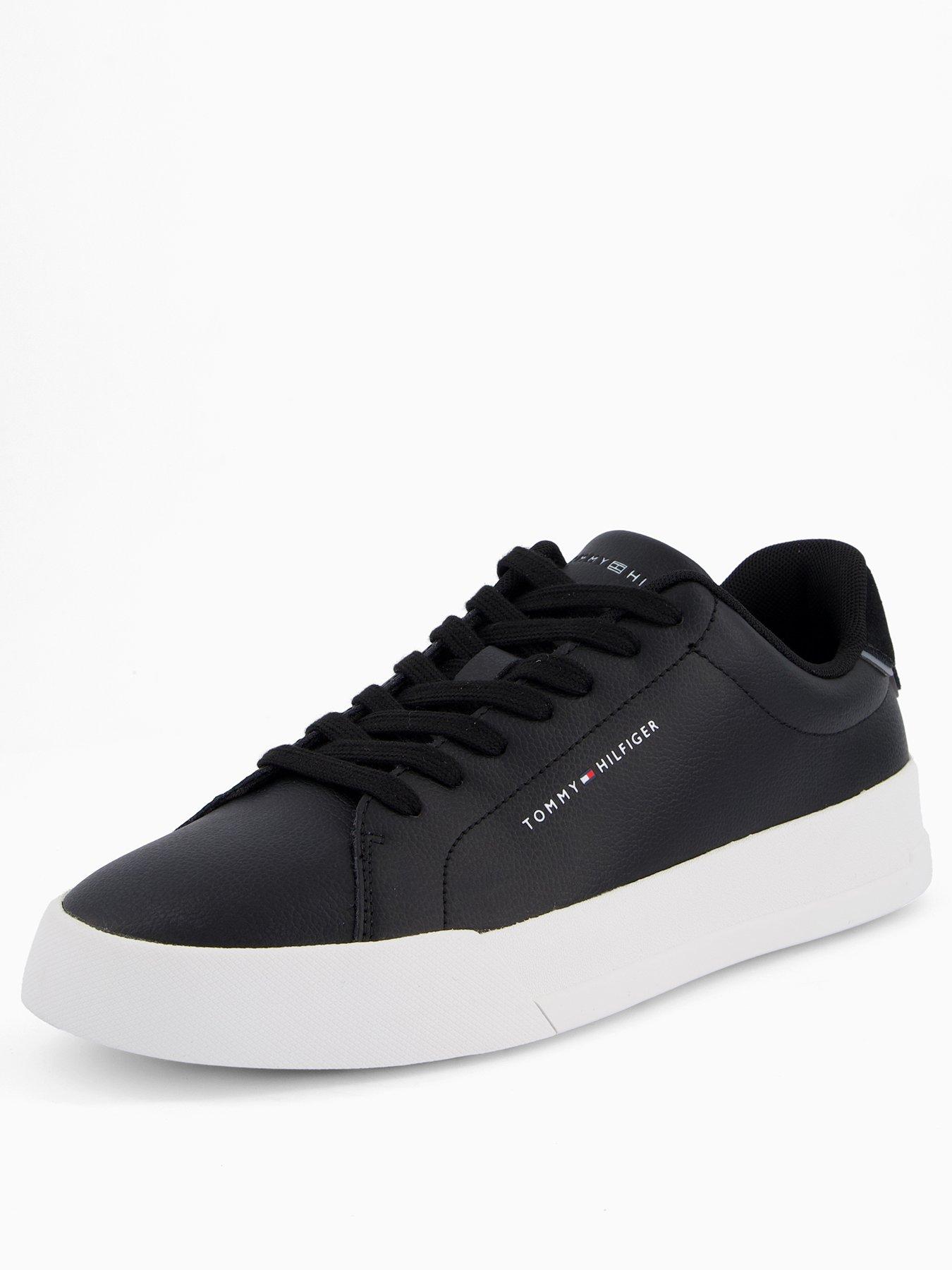 Image 2 of 7 of Tommy Hilfiger Leather Court Sneakers - Black