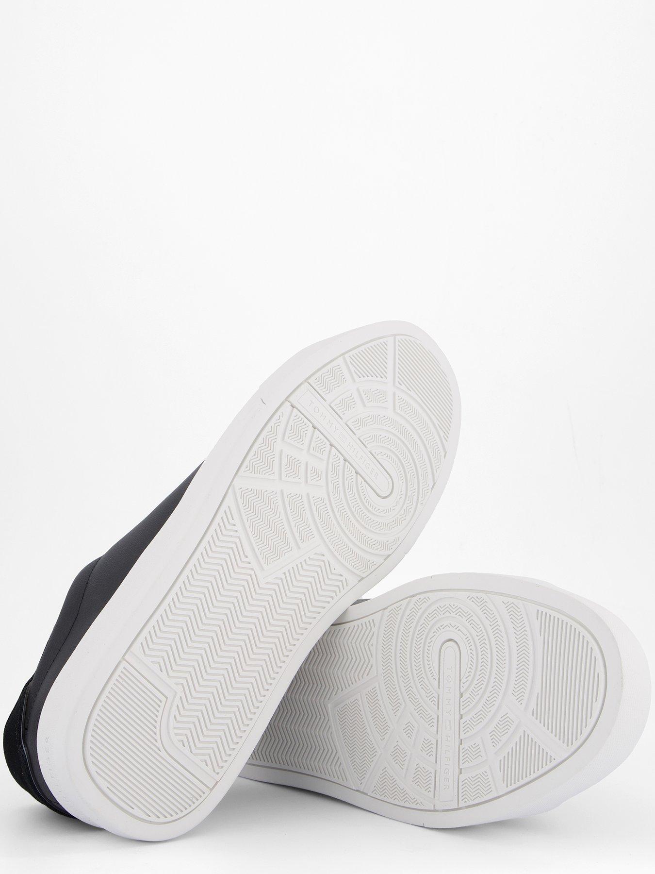 Image 4 of 7 of Tommy Hilfiger Leather Court Sneakers - Black