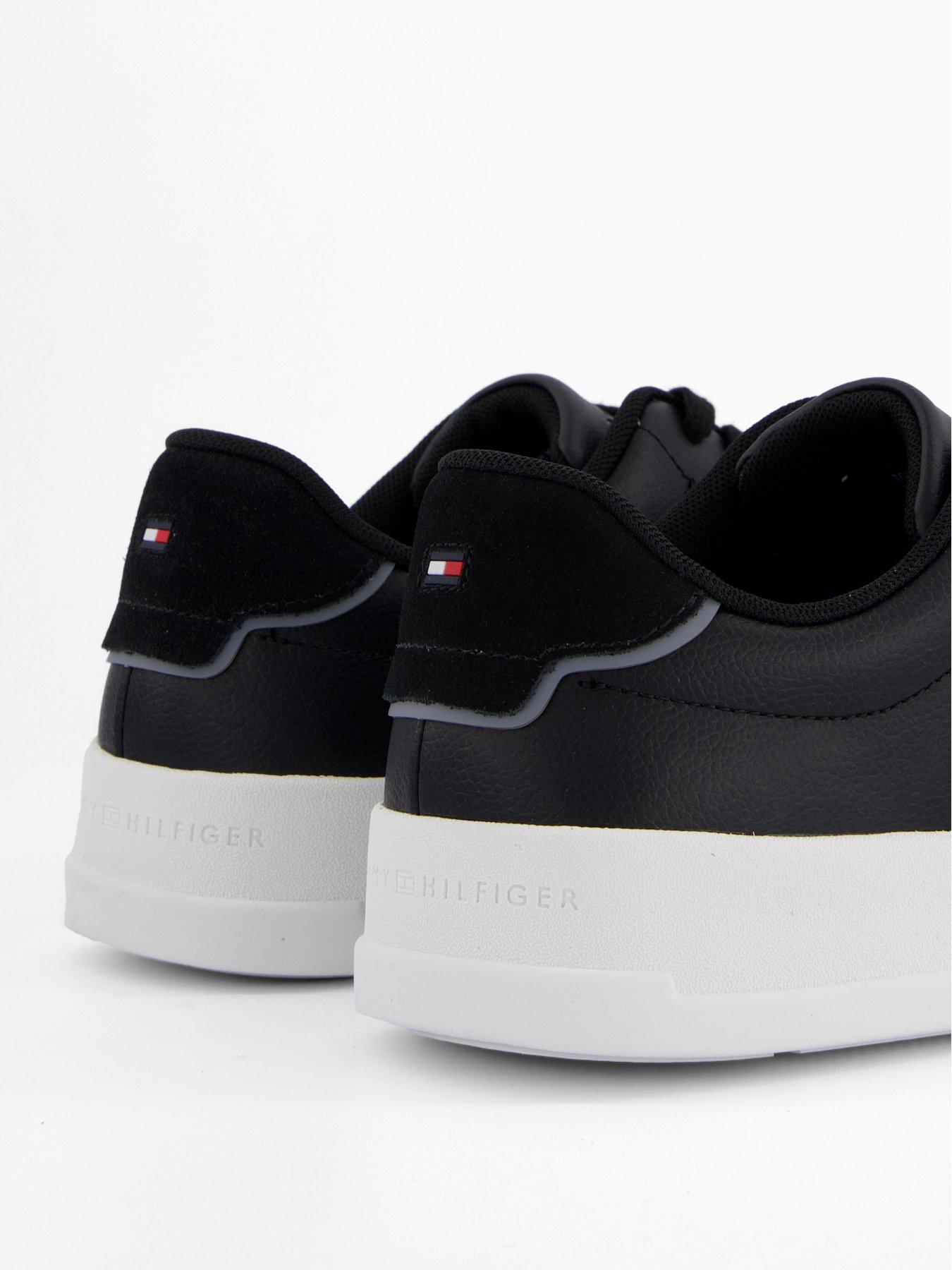 Image 6 of 7 of Tommy Hilfiger Leather Court Sneakers - Black