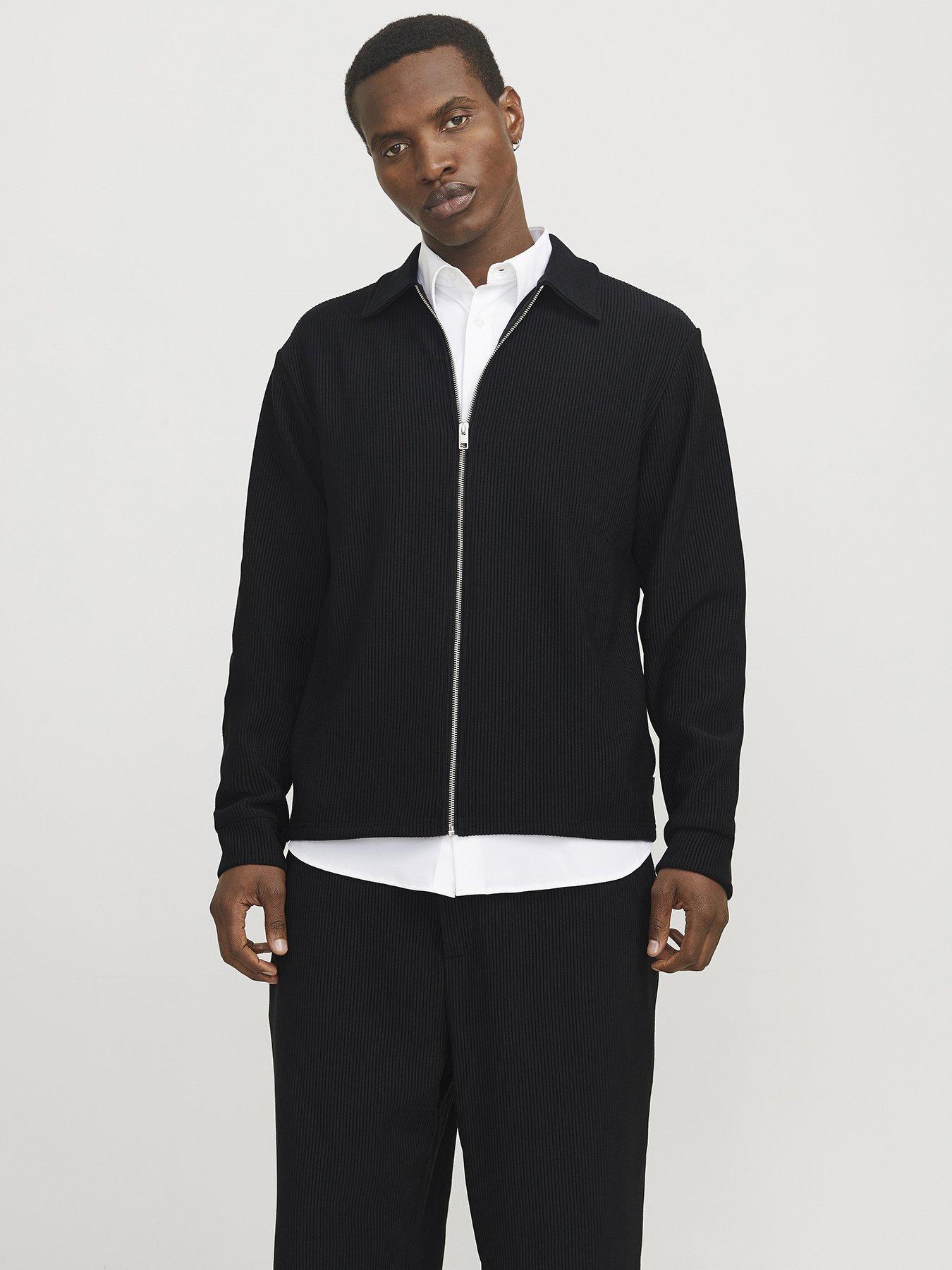 Image 1 of 6 of Jack & Jones Rick Zip Through Overshirt - Black