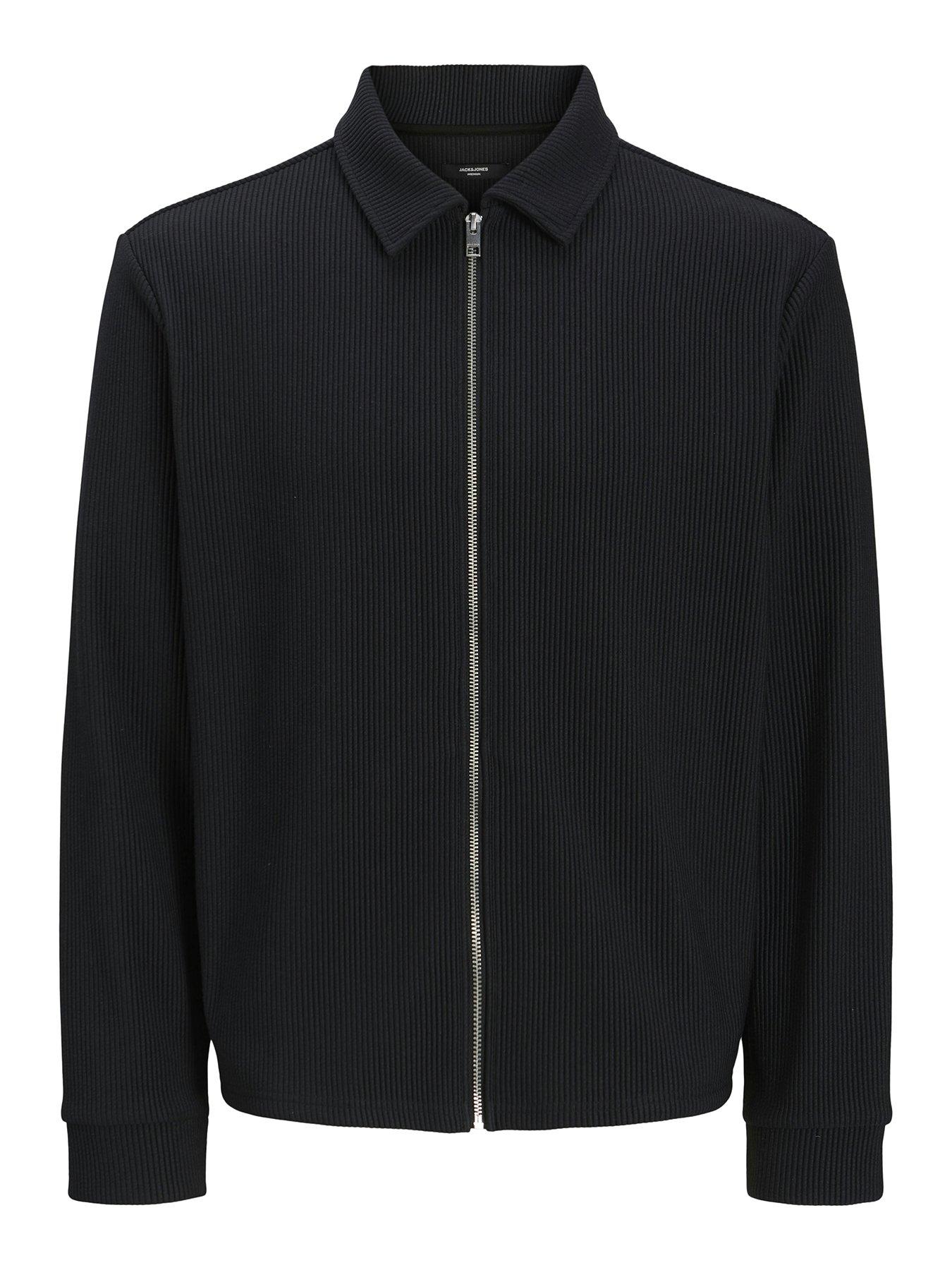 Image 6 of 6 of Jack & Jones Rick Zip Through Overshirt - Black