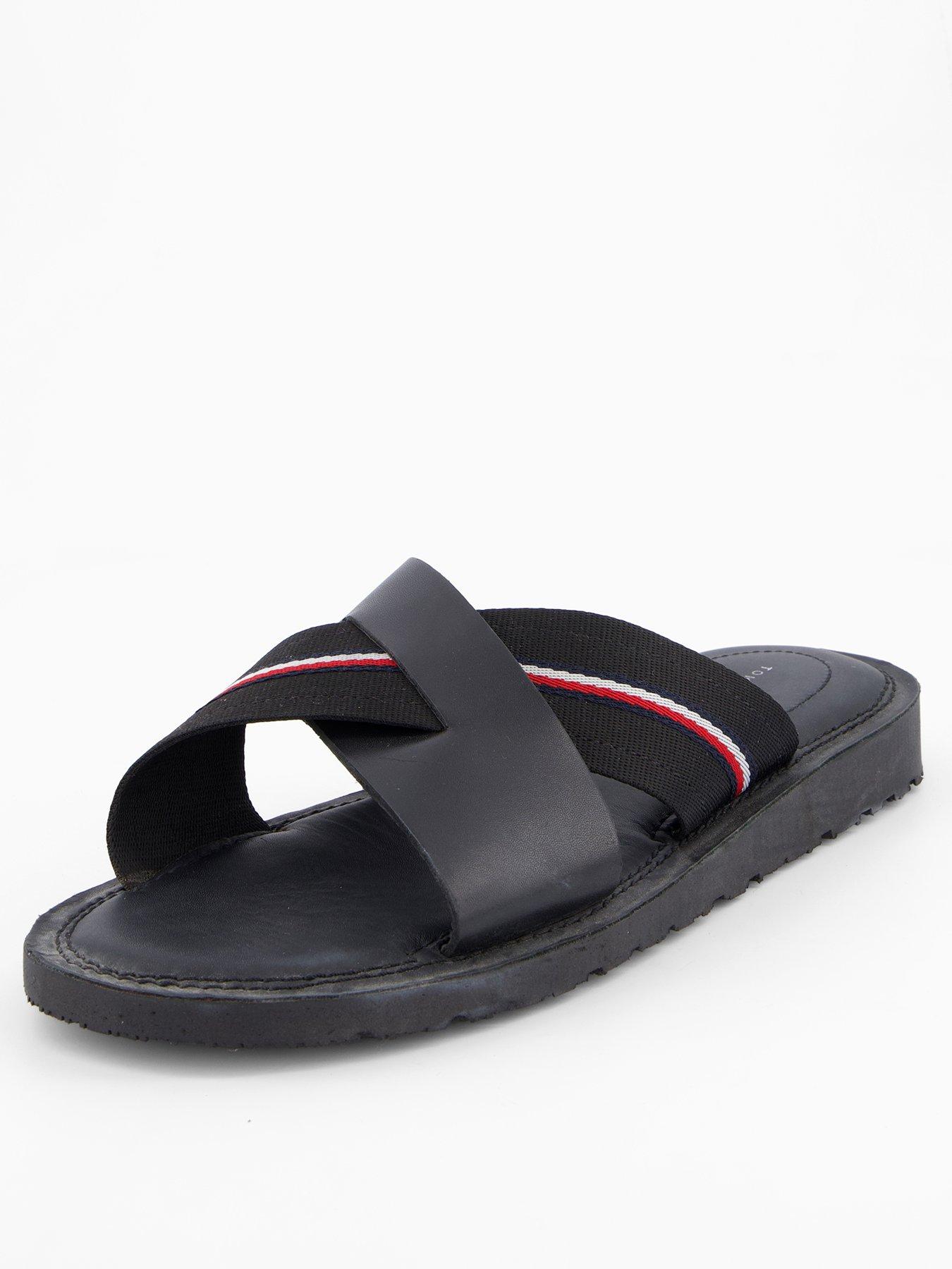 Image of Tommy Hilfiger Core Criss Flat Sandals - Black