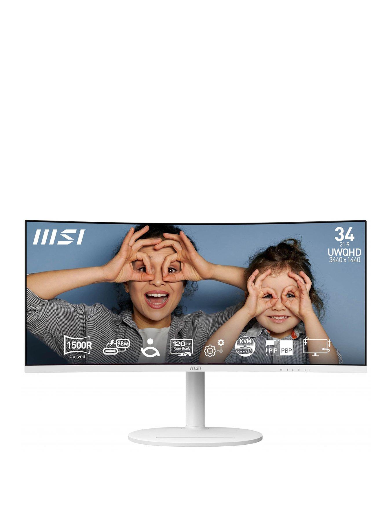 Image 1 of 6 of MSI Modern MD342CQPW - 34in - UWQHD - 120Hz - Curved Monitor - White