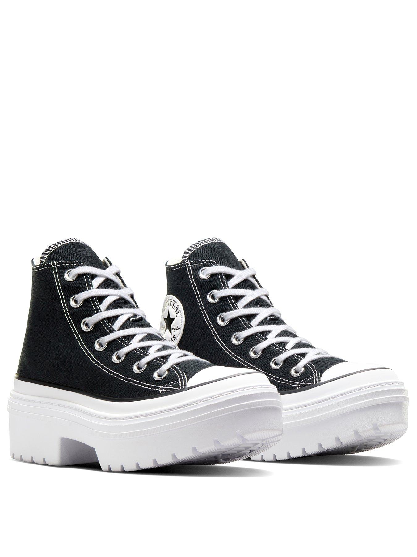 Image 2 of 7 of Converse Womens Chuck Taylor All Star Lugged Heel Canvas Hi/Egret - Black/White
