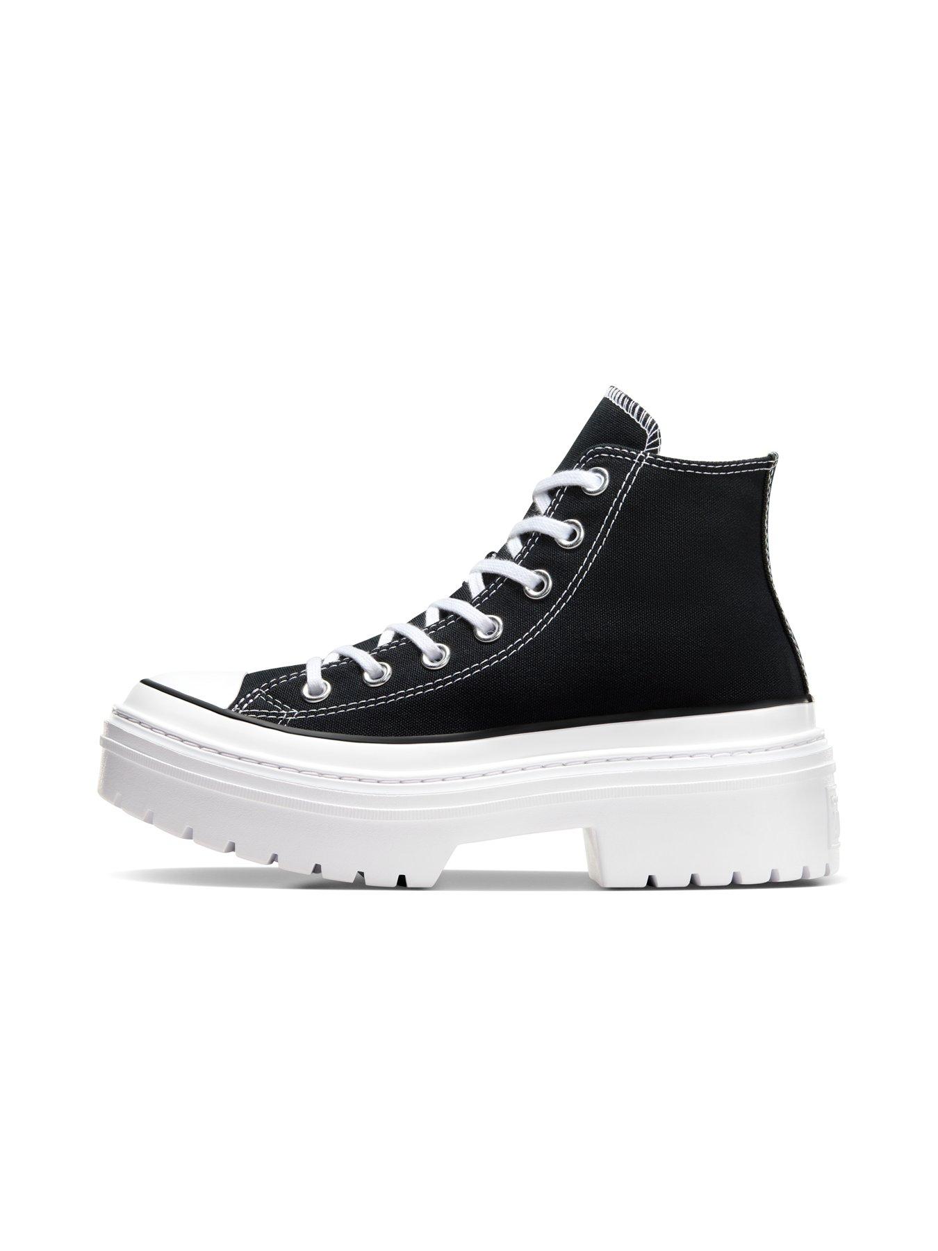 Image 6 of 7 of Converse Womens Chuck Taylor All Star Lugged Heel Canvas Hi/Egret - Black/White