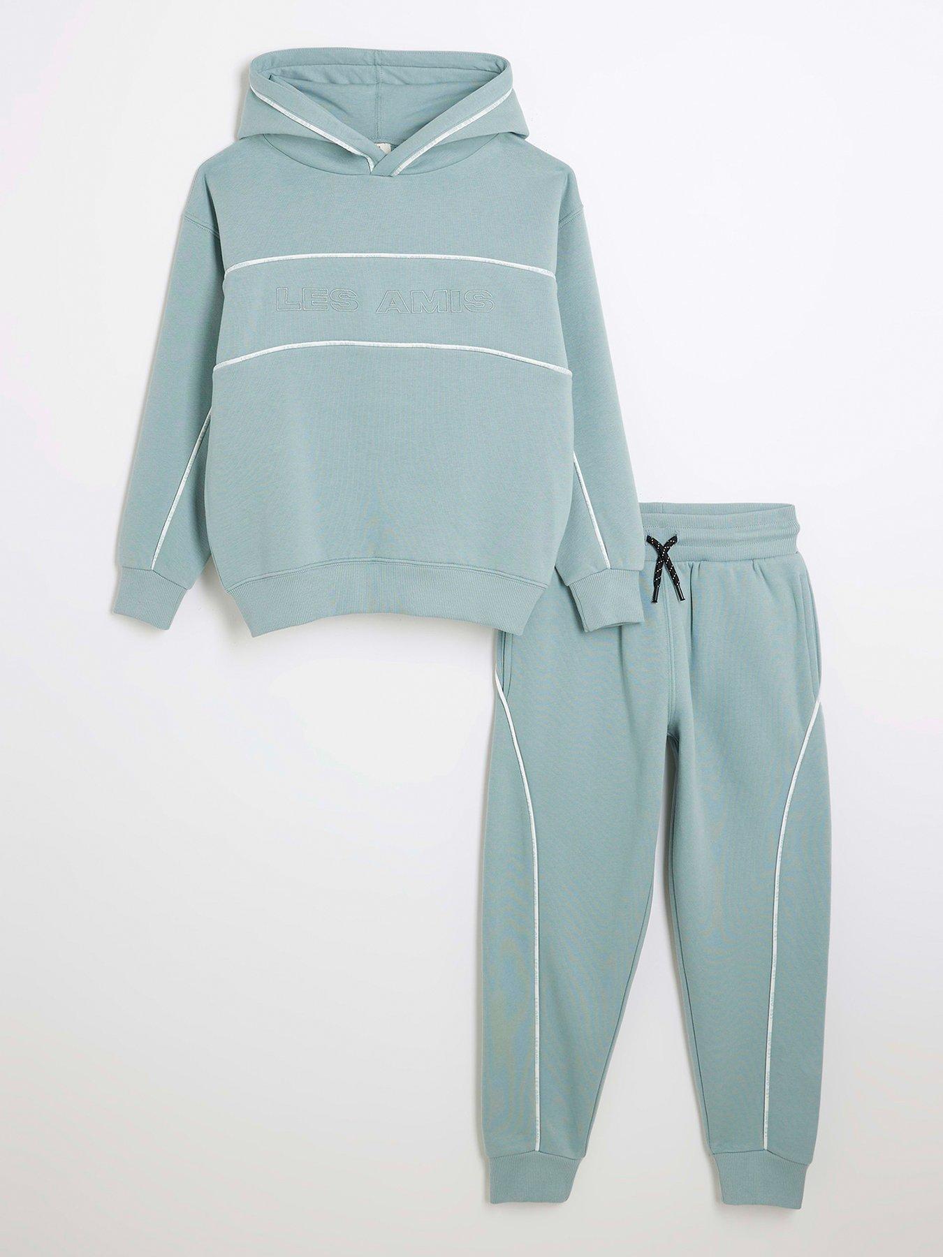 Image 1 of 4 of River Island Boys Piped Tracksuit Set - Ice Blue
