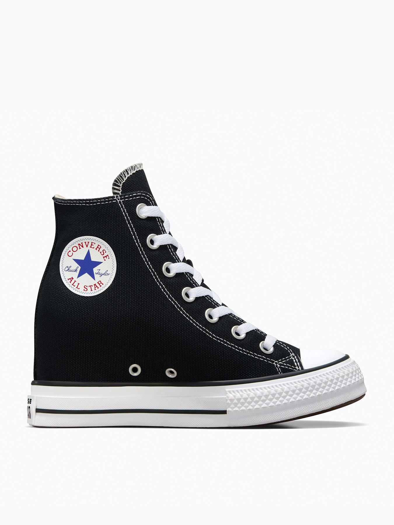 Converse Women's Chuck Taylor All Star Classic Wedge Platform High Tops - Black