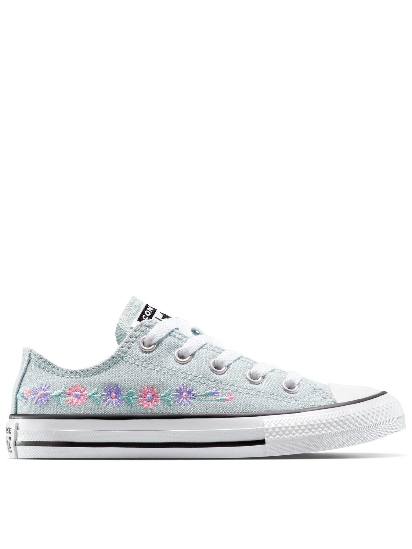 Image 1 of 7 of Converse Kids Ox Trainers - Blue - Court Purple/Violet Heat/White
