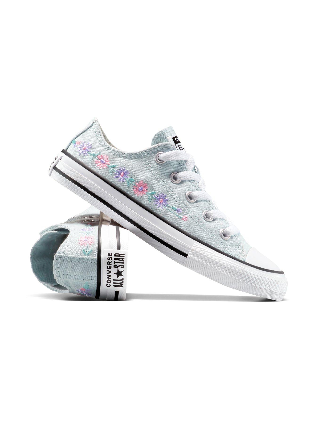Image 7 of 7 of Converse Kids Ox Trainers - Blue - Court Purple/Violet Heat/White