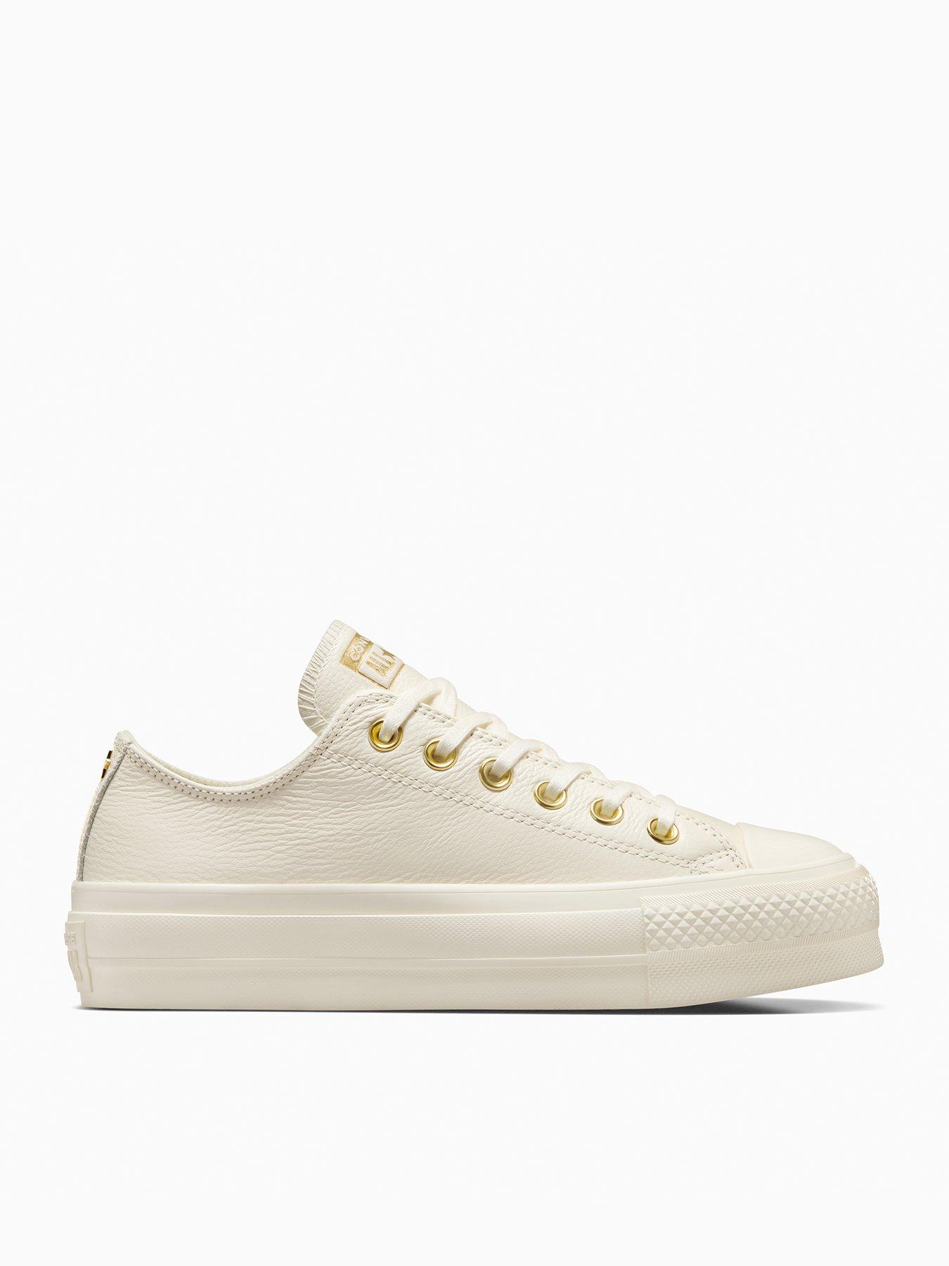 Image 1 of 8 of Converse Womens Chuck Taylor All Star Lift Leather Ox - Cream