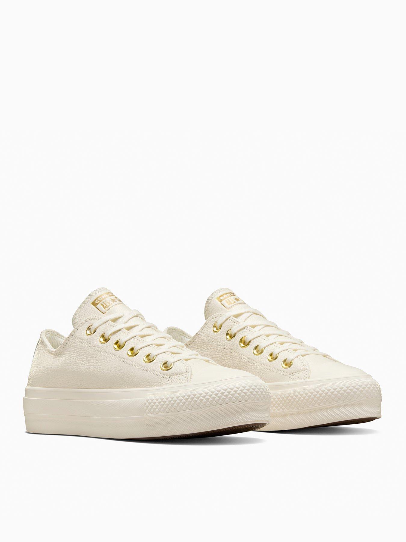 Image 2 of 8 of Converse Womens Chuck Taylor All Star Lift Leather Ox - Cream